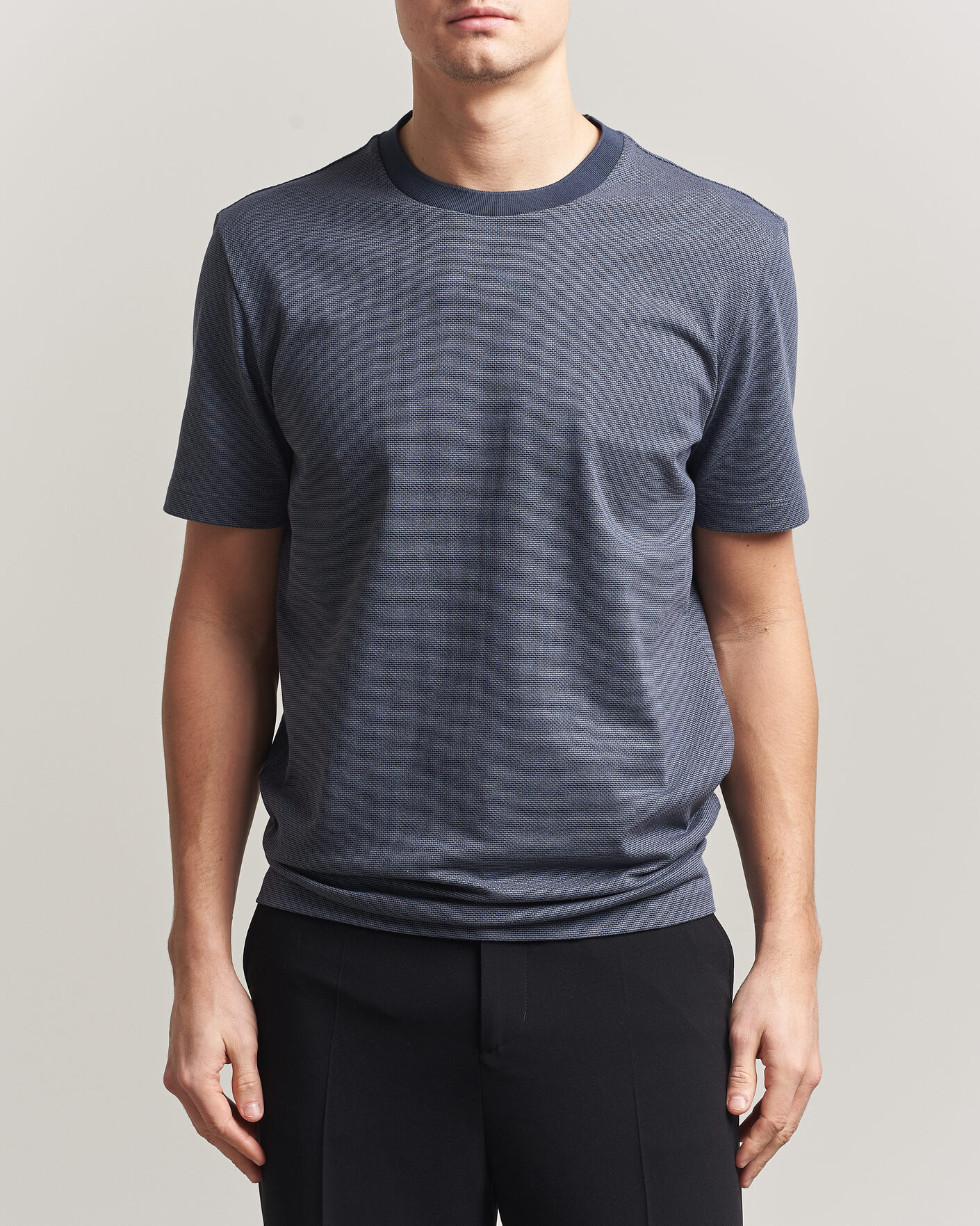 Mies | T-paidat | BOSS BLACK | Thompson Structured T-Shirt Dark Blue