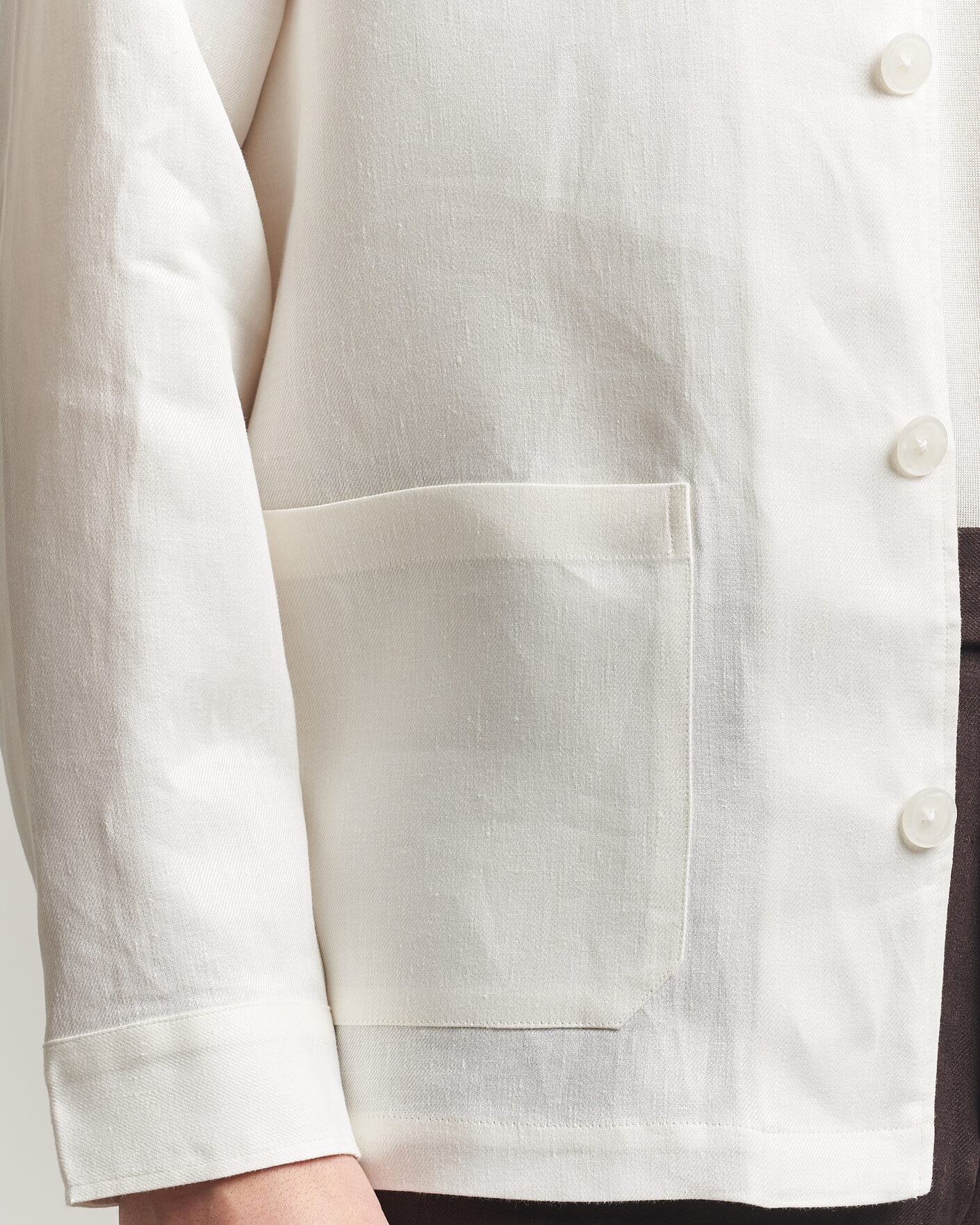 Mies | Kauluspaidat | BOSS BLACK | Cai Linen Overshirt White
