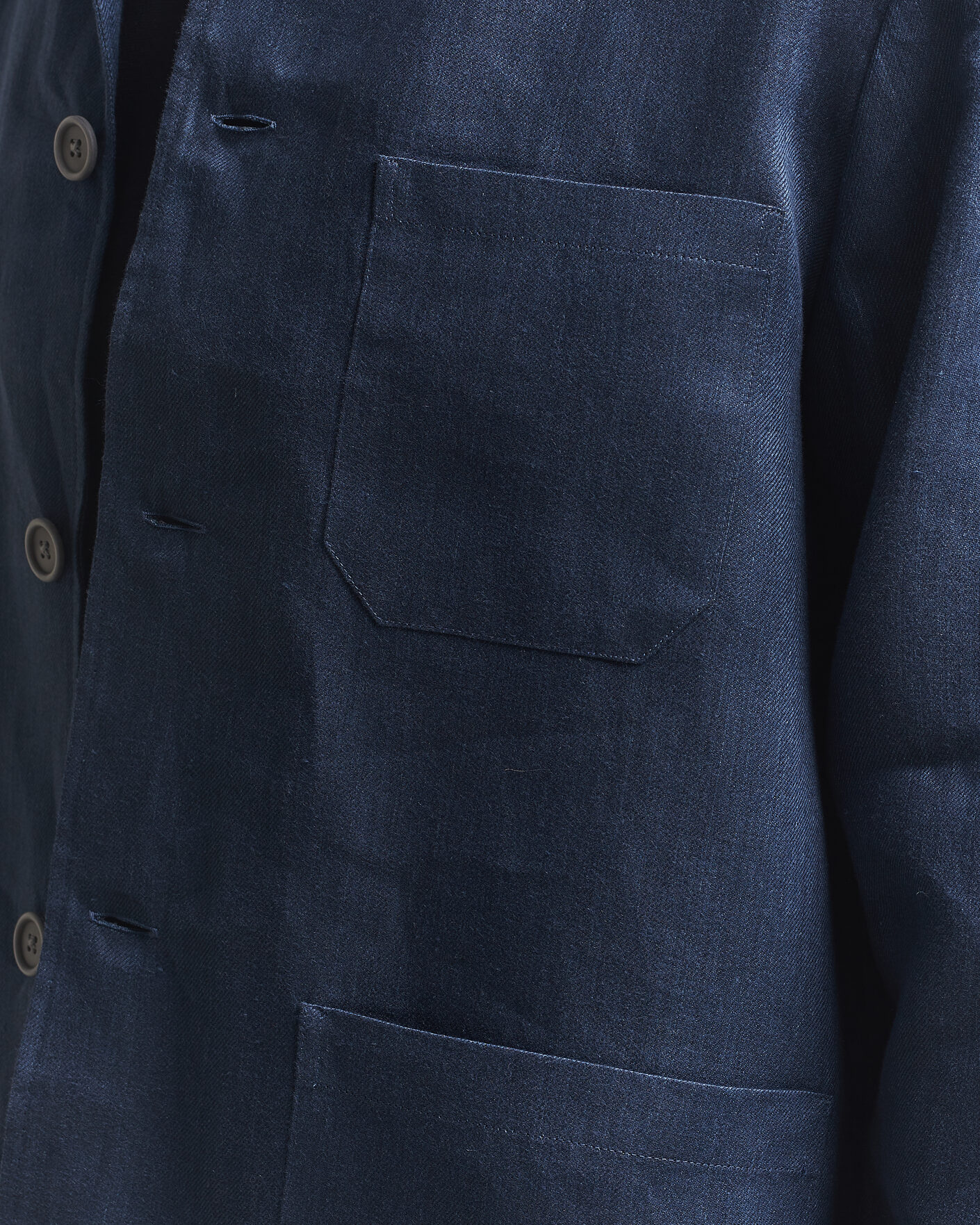 Mies | Kauluspaidat | BOSS BLACK | Cai Linen Overshirt Dark Blue