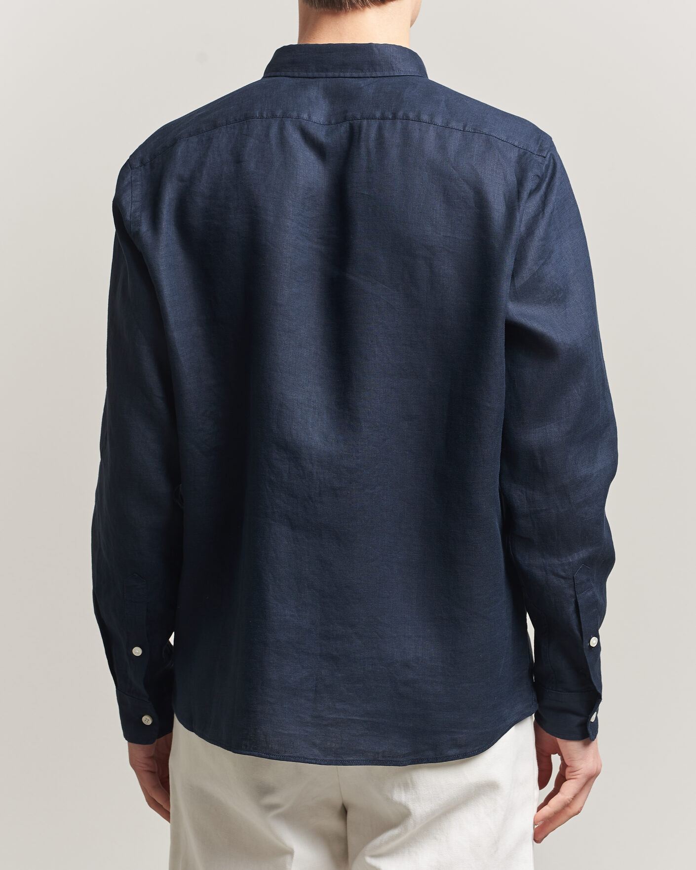 Mies | Kauluspaidat | BOSS BLACK | Liam Linen Shirt Dark Blue