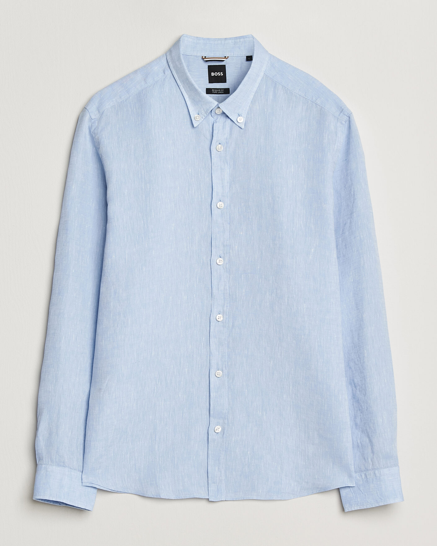 Mies | Kauluspaidat | BOSS BLACK | Liam Linen Shirt Light Blue