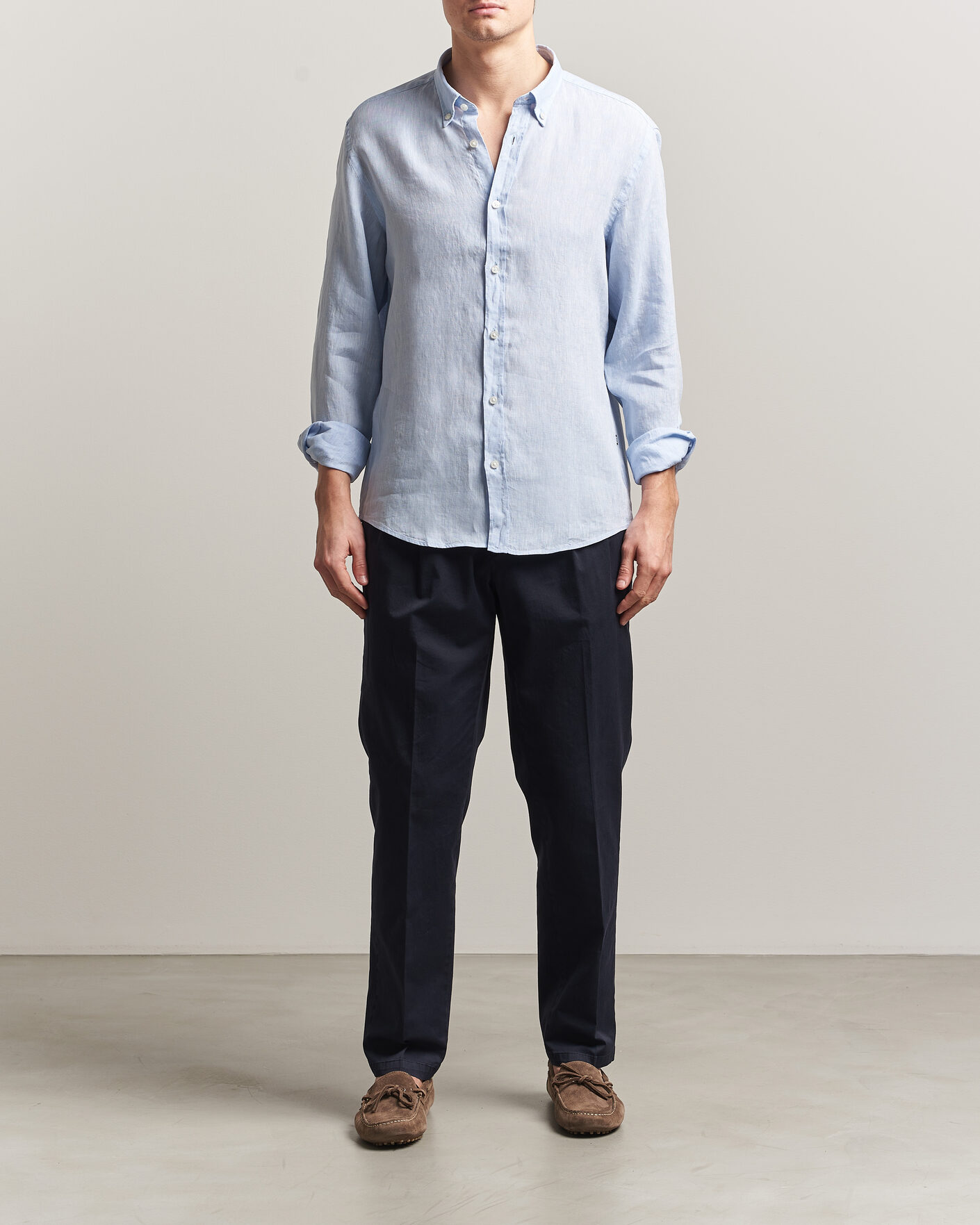Mies | Kauluspaidat | BOSS BLACK | Liam Linen Shirt Light Blue