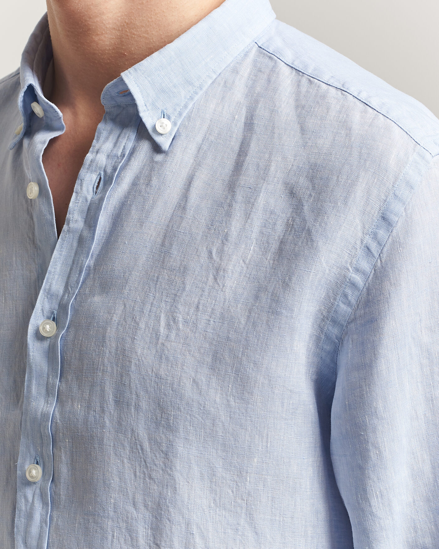 Mies | Kauluspaidat | BOSS BLACK | Liam Linen Shirt Light Blue