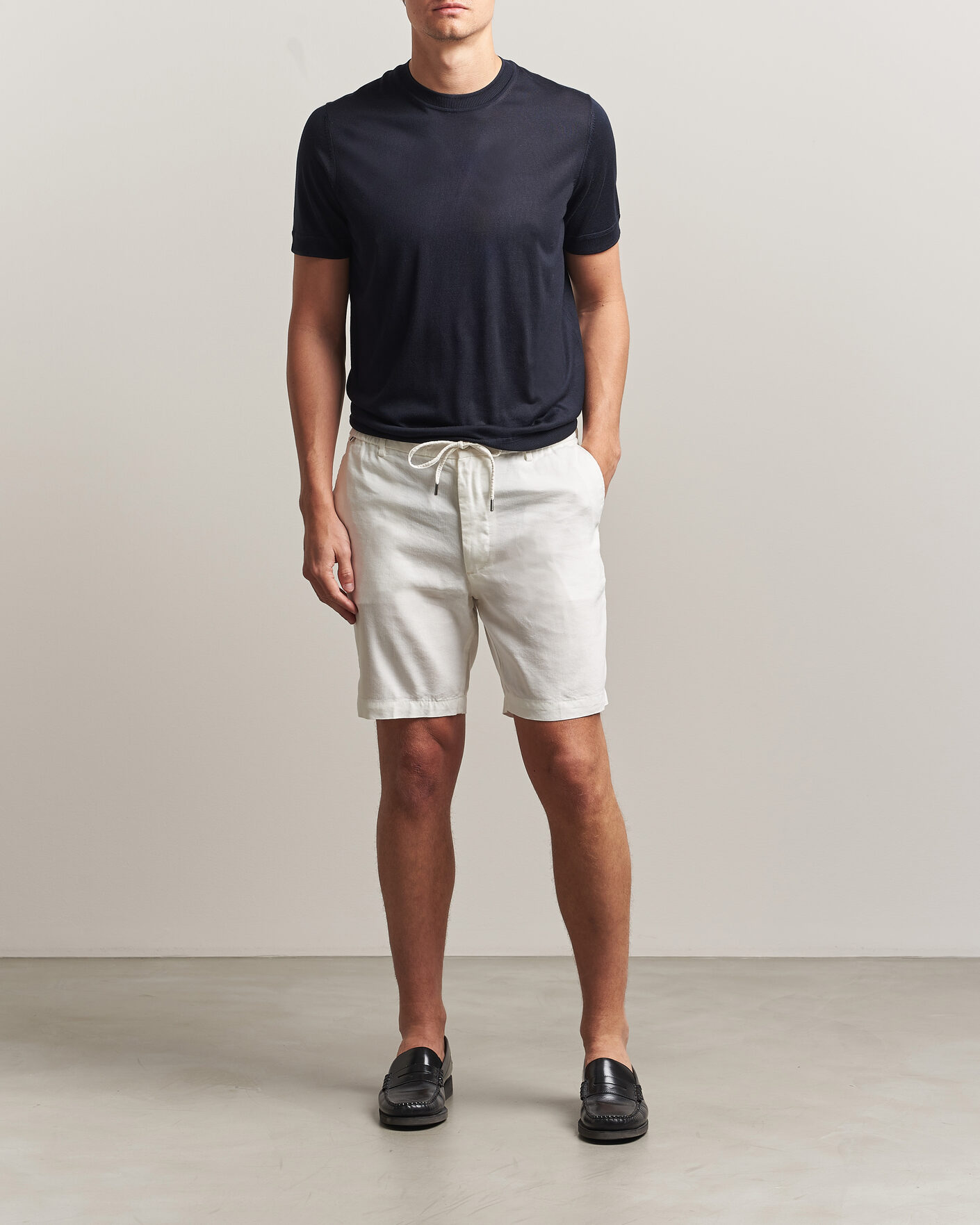 Mies | Shortsit | BOSS BLACK | Kane Linen Drawstring Shorts White