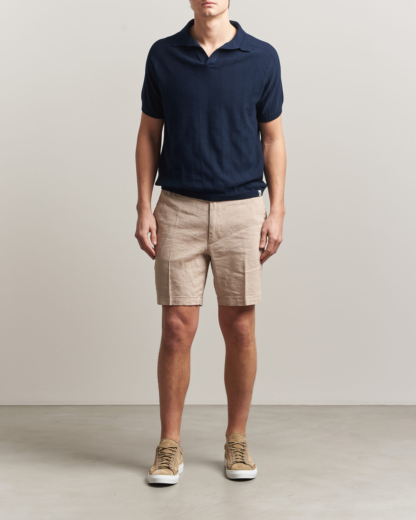 Mies | Shortsit | BOSS BLACK | Kane Linen Drawstring Shorts Open Beige