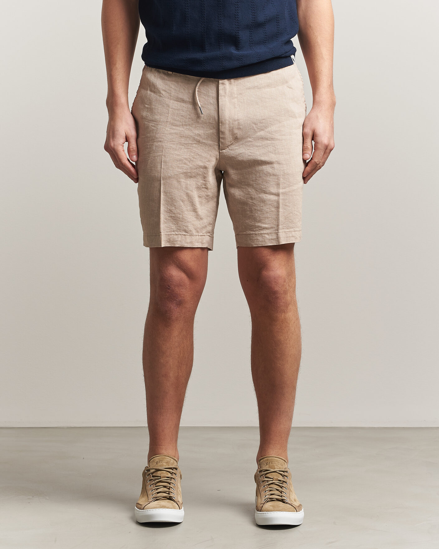 Mies | Shortsit | BOSS BLACK | Kane Linen Drawstring Shorts Open Beige