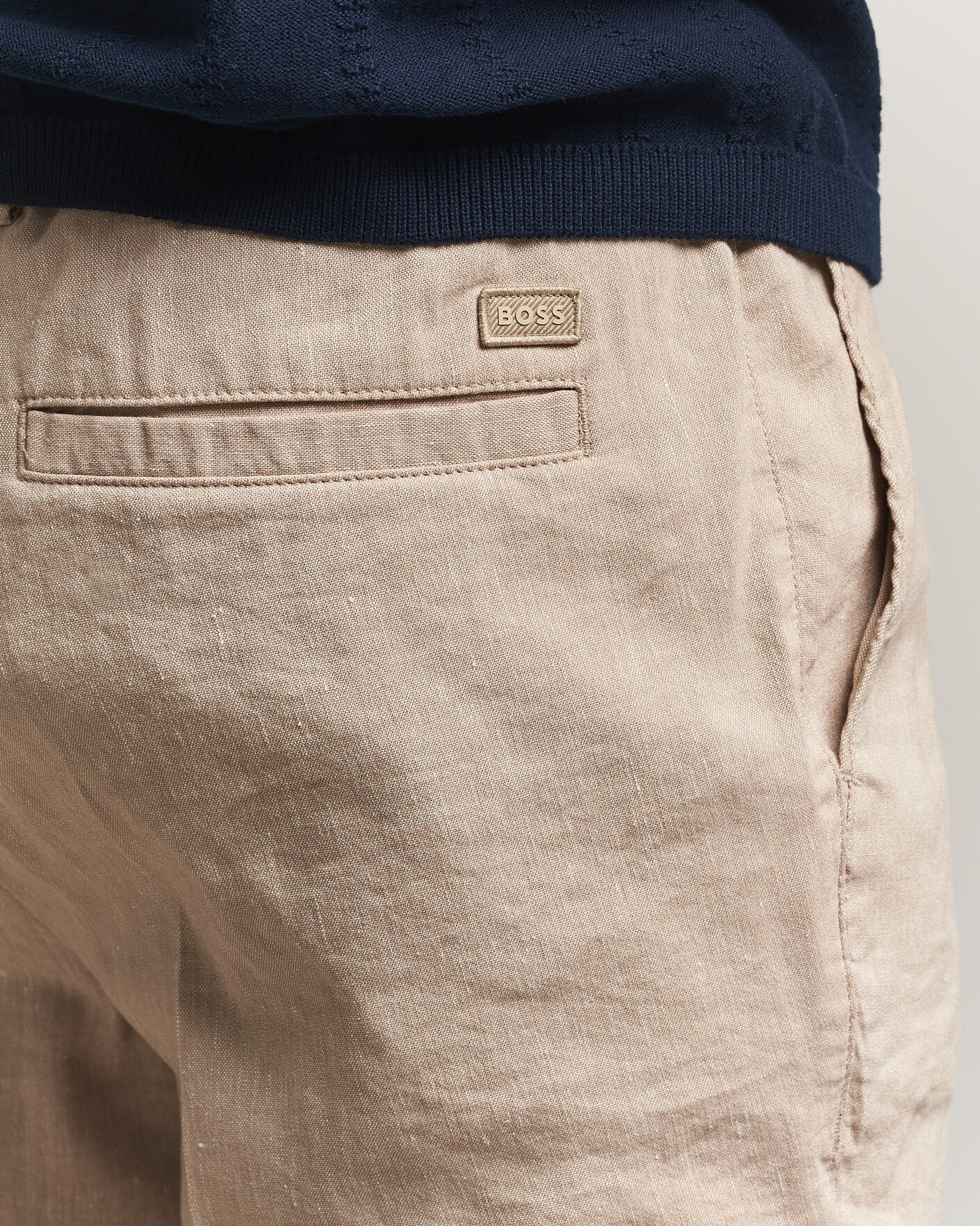 Mies | Shortsit | BOSS BLACK | Kane Linen Drawstring Shorts Open Beige