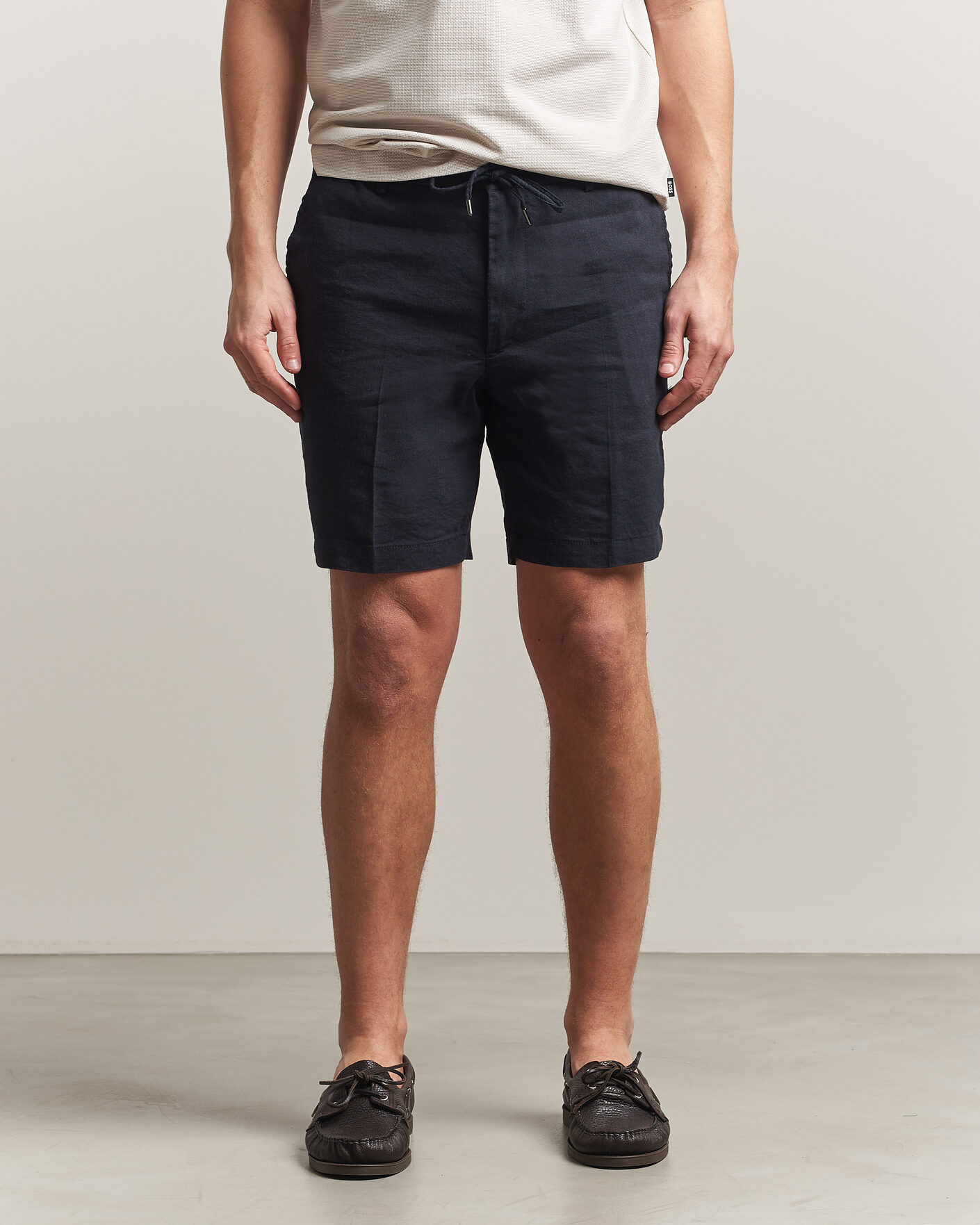 Mies | Shortsit | BOSS BLACK | Kane Linen Drawstring Shorts Dark Blue