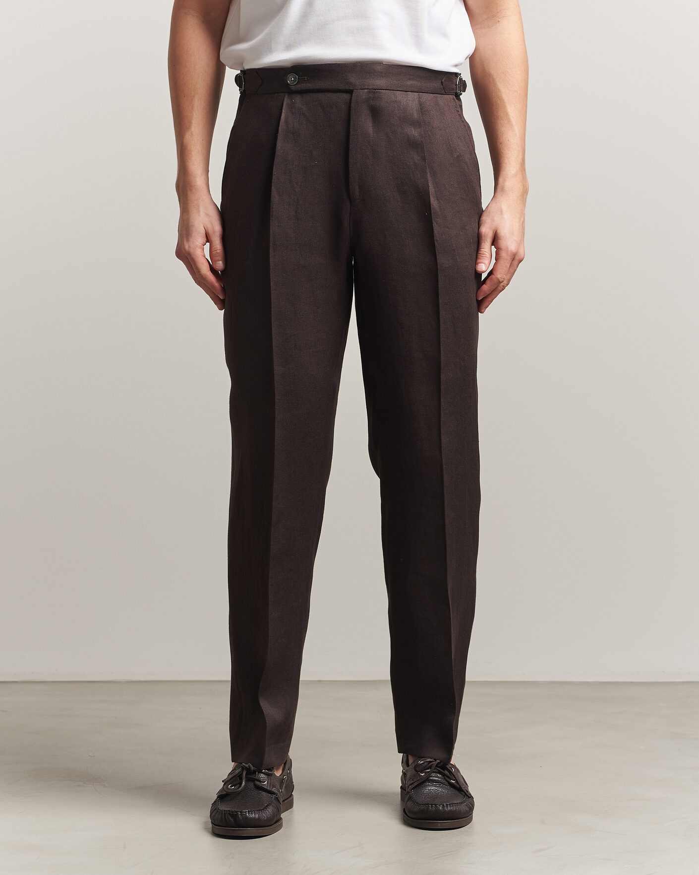 Mies | Housut | BOSS BLACK | Perino Linen Suit Trousers Dark Brown