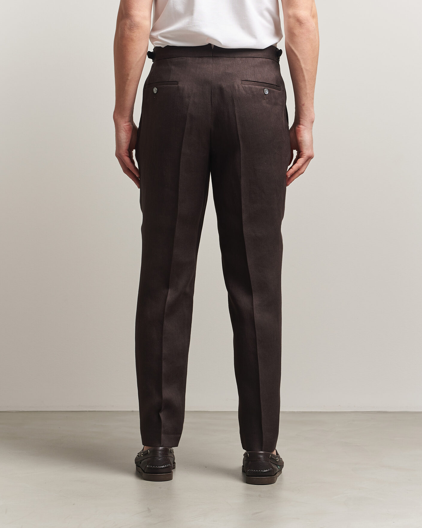 Mies | Housut | BOSS BLACK | Perino Linen Suit Trousers Dark Brown