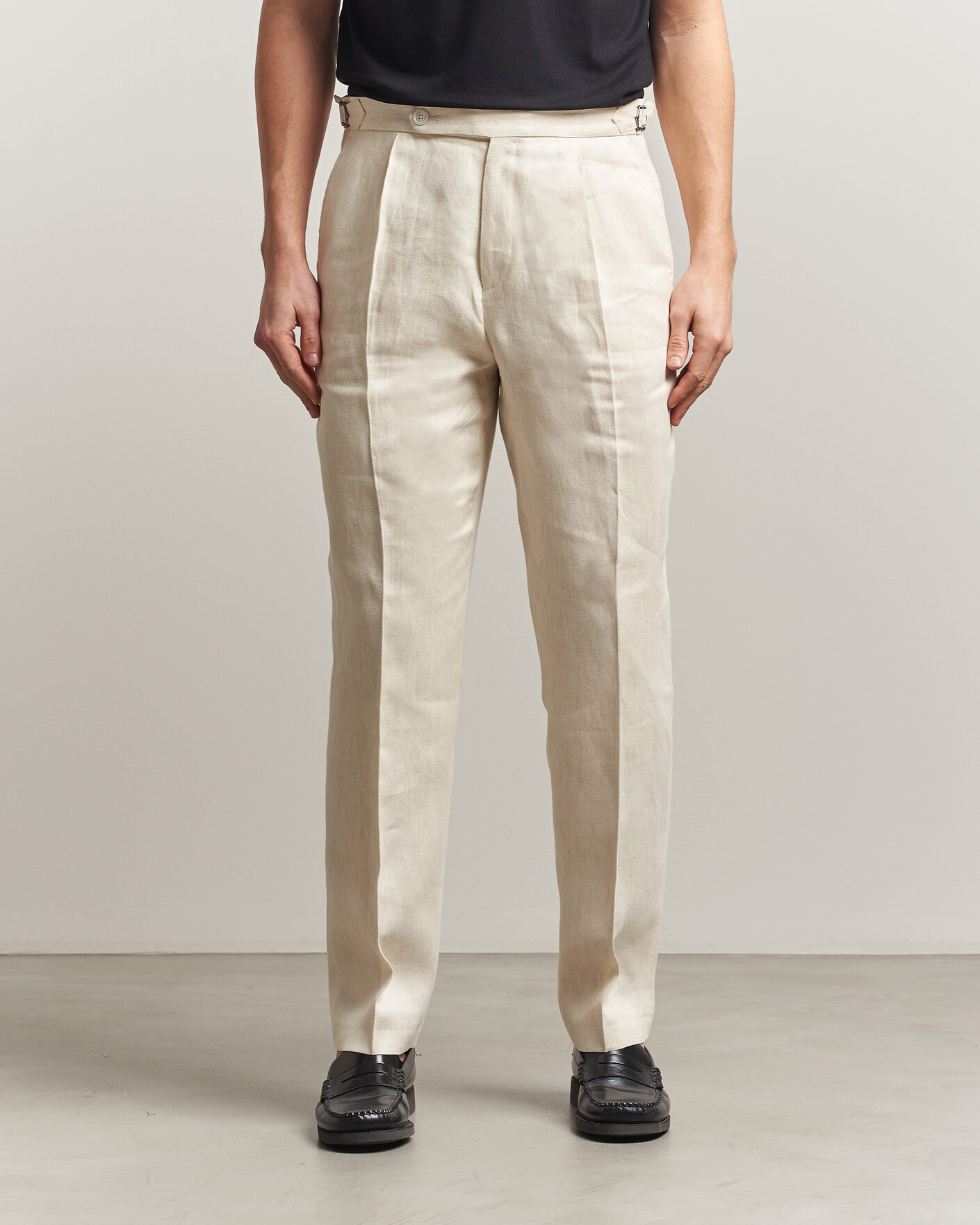 Mies | Housut | BOSS BLACK | Perino Linen Suit Trousers Open Beige