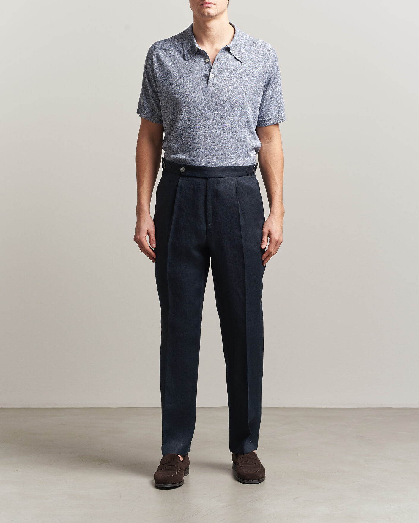 Mies | Housut | BOSS BLACK | Perino Linen Suit Trousers Dark Blue