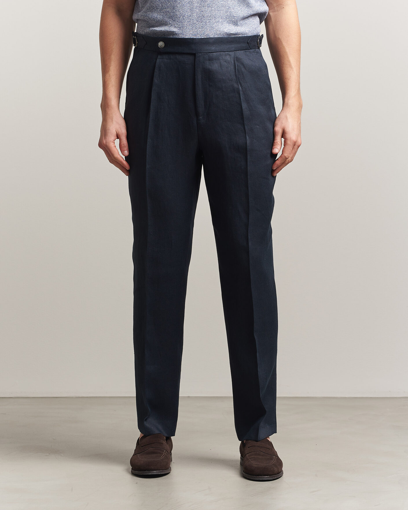 Mies | Housut | BOSS BLACK | Perino Linen Suit Trousers Dark Blue