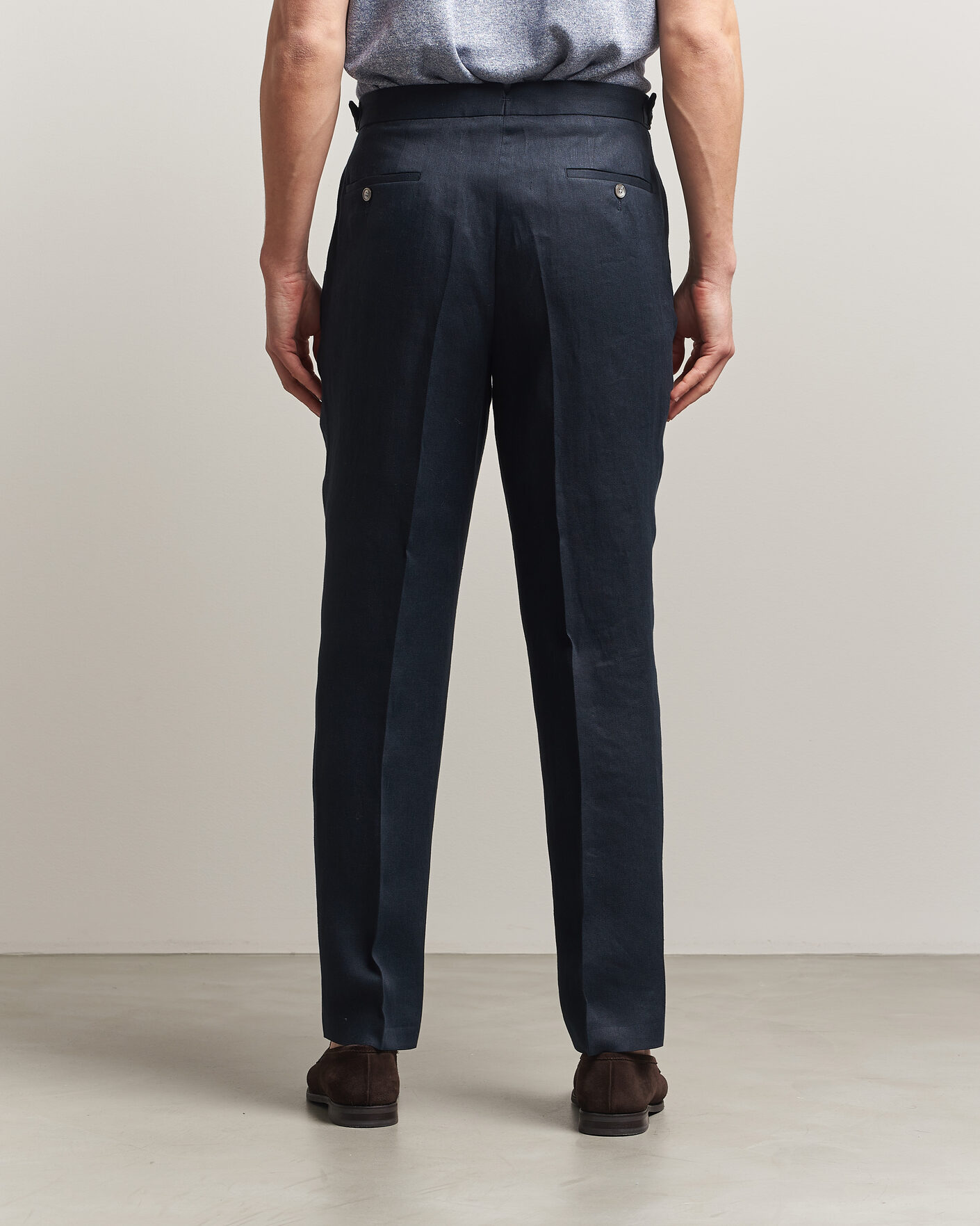 Mies | Housut | BOSS BLACK | Perino Linen Suit Trousers Dark Blue