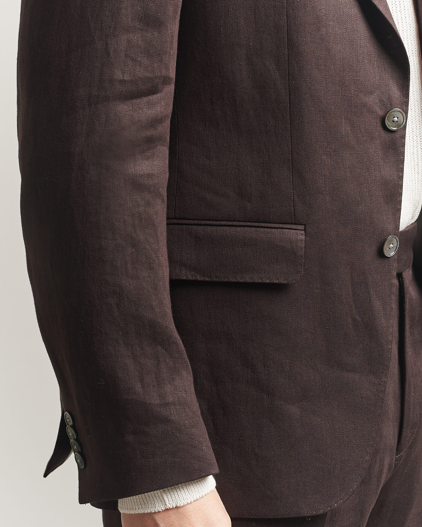 Mies | Pikkutakit | BOSS BLACK | Hutson Linen Suit Blazer Dark Brown