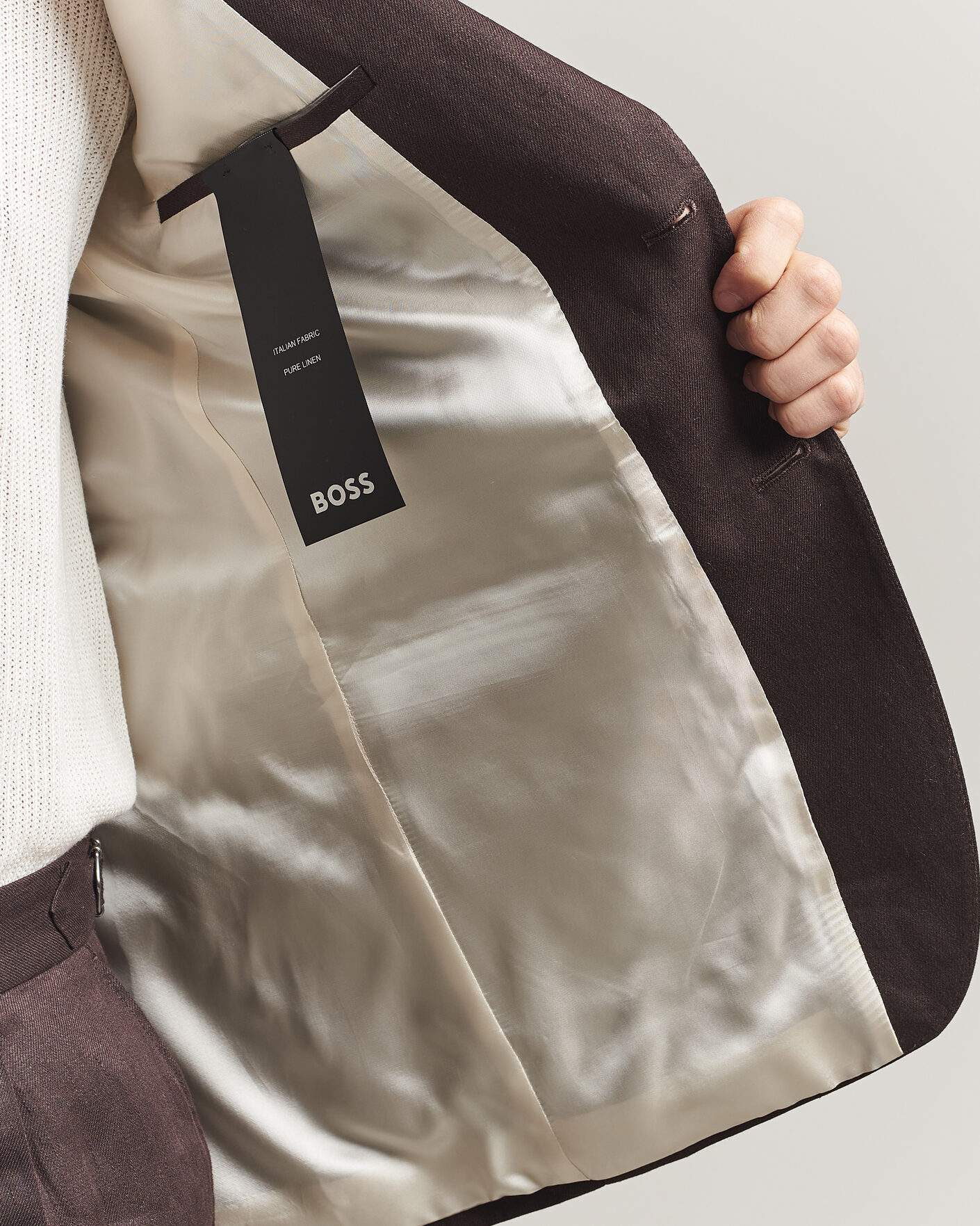 Mies | Pikkutakit | BOSS BLACK | Hutson Linen Suit Blazer Dark Brown