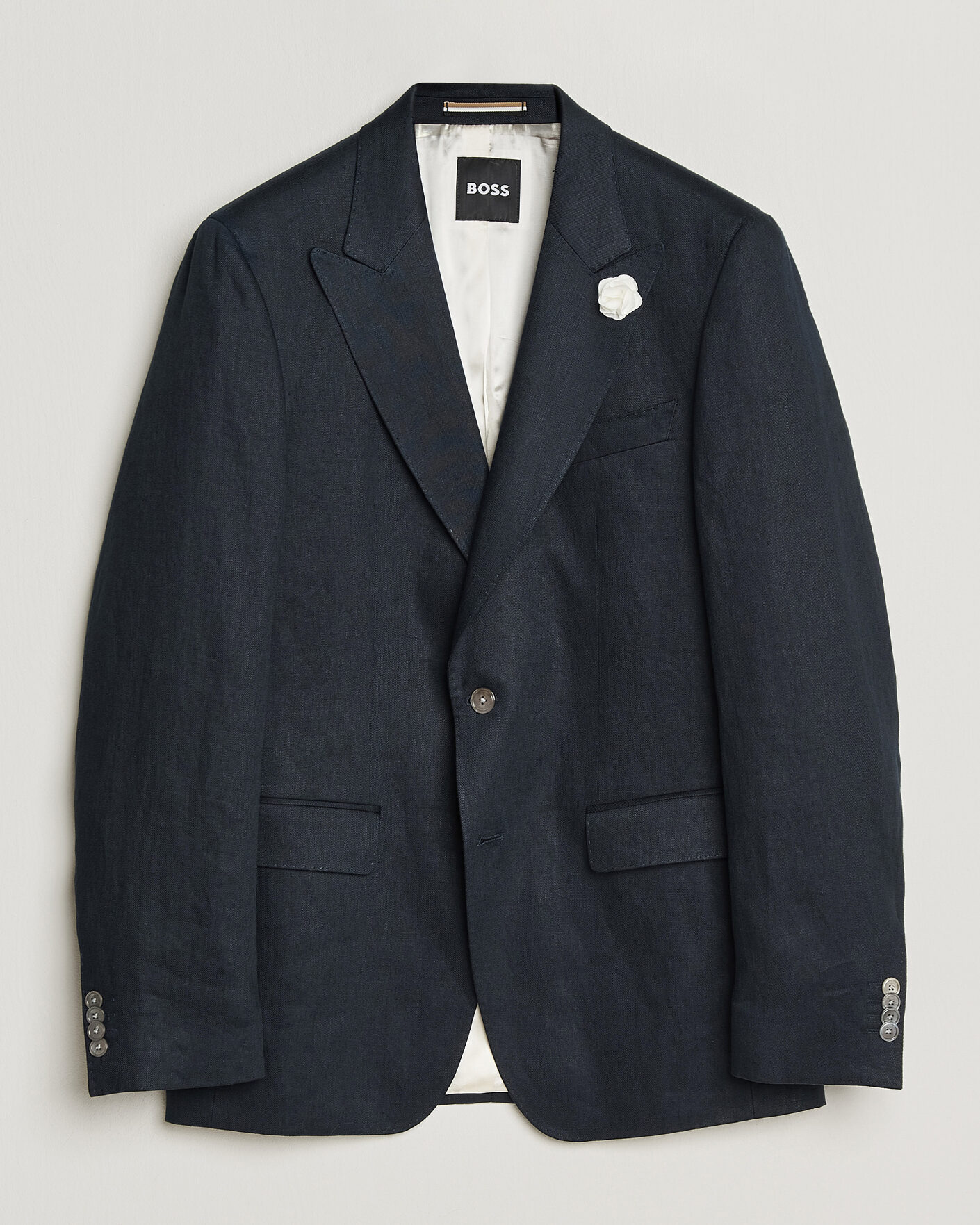 Mies | Pikkutakit | BOSS BLACK | Hutson Linen Suit Blazer Dark Blue