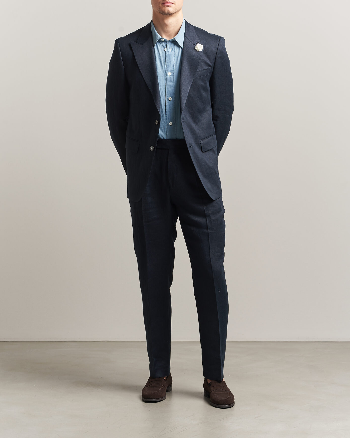 Mies | Pikkutakit | BOSS BLACK | Hutson Linen Suit Blazer Dark Blue