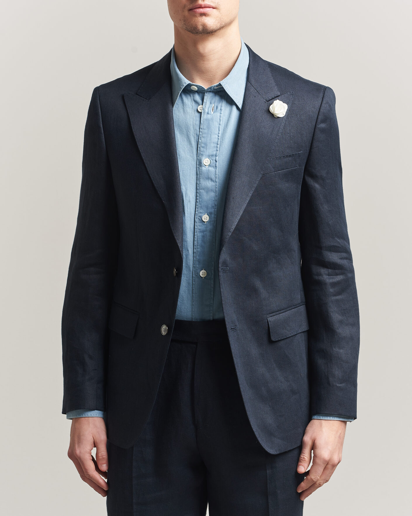 Mies | Pikkutakit | BOSS BLACK | Hutson Linen Suit Blazer Dark Blue