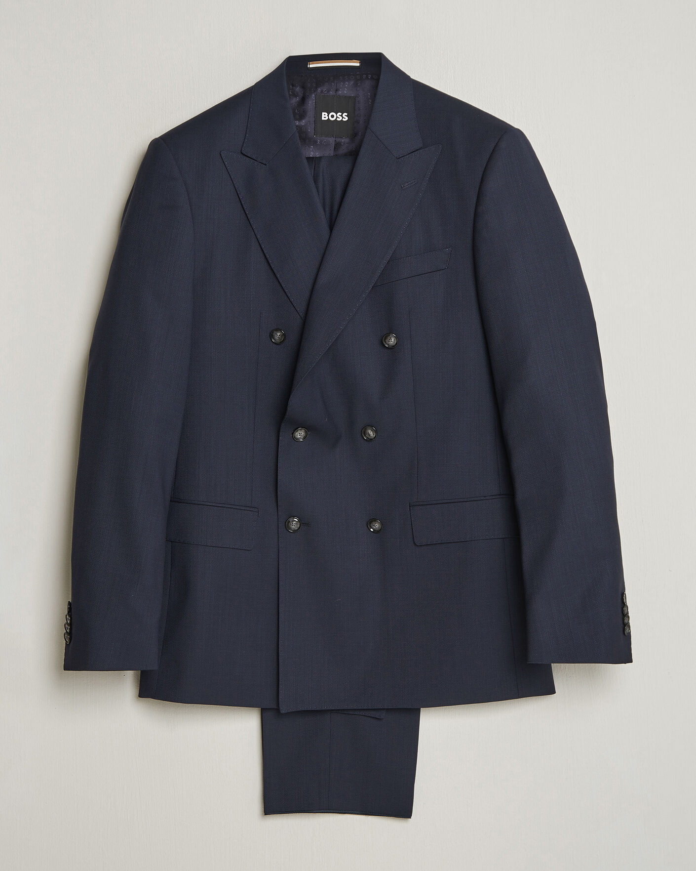 Mies | Puvut | BOSS BLACK | Huge Wool Double Breasted Suit Dark Blue