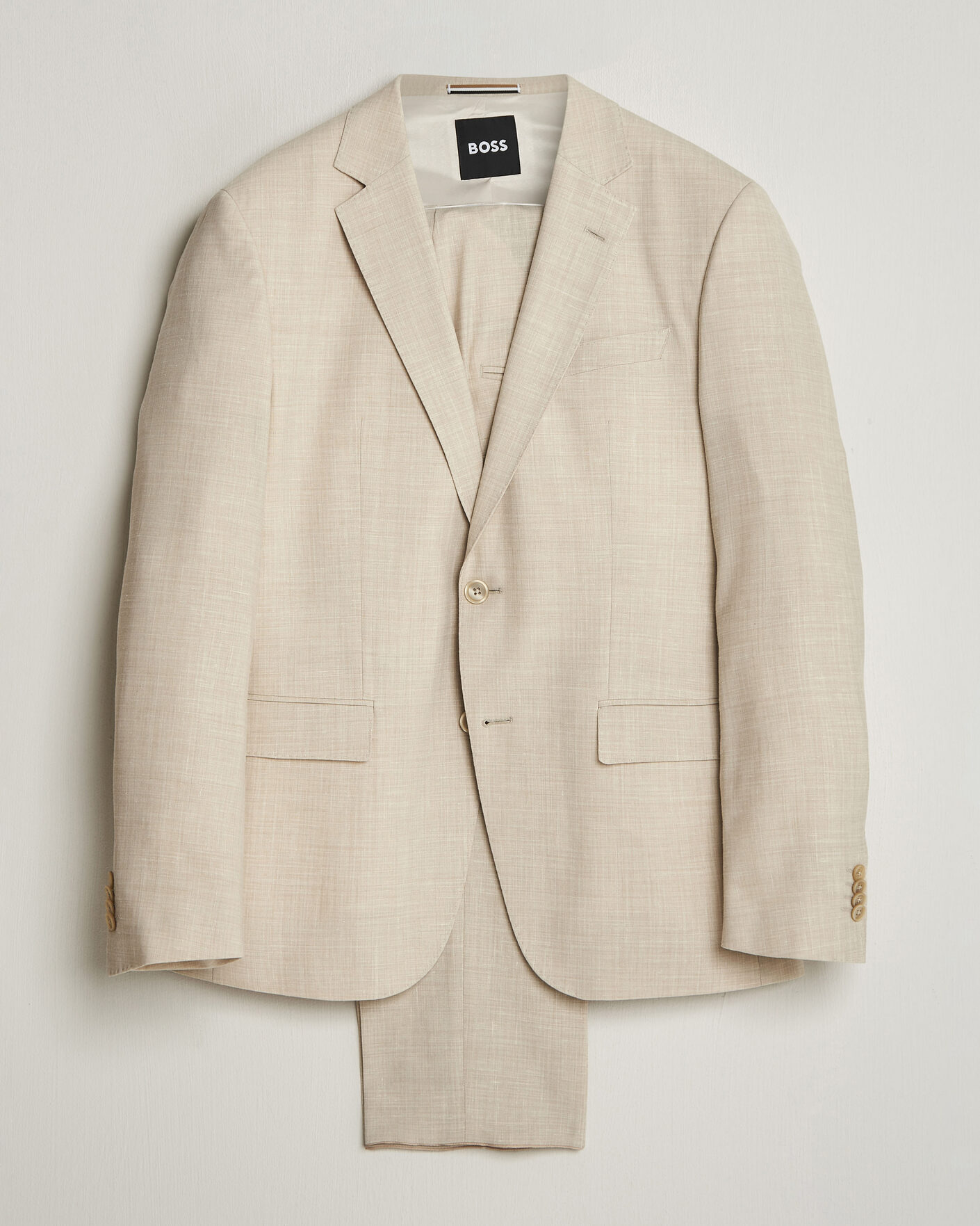 Mies | Puvut | BOSS BLACK | Huge Wool/Linen Suit Open Beige
