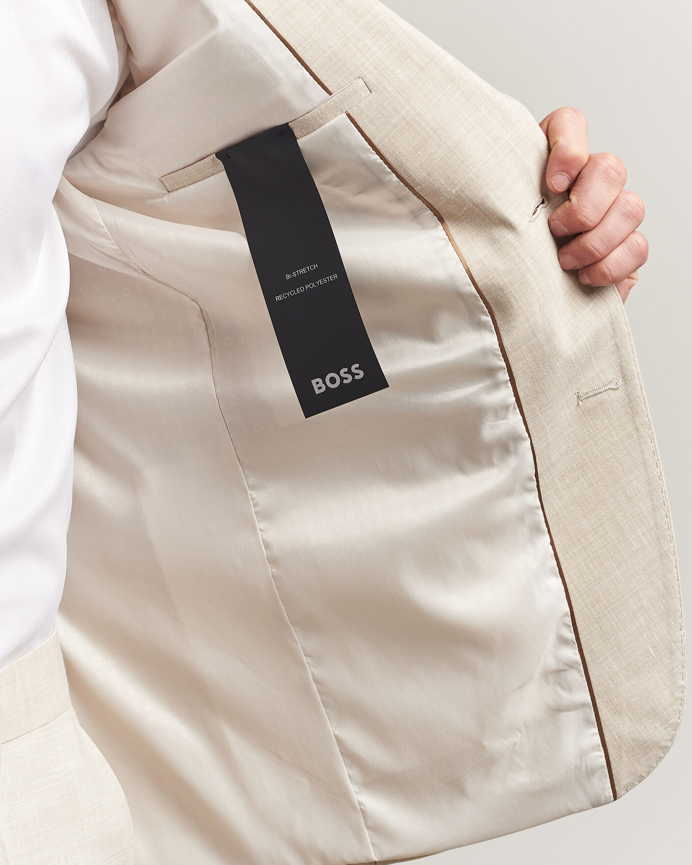 Mies | Puvut | BOSS BLACK | Huge Wool/Linen Suit Open Beige