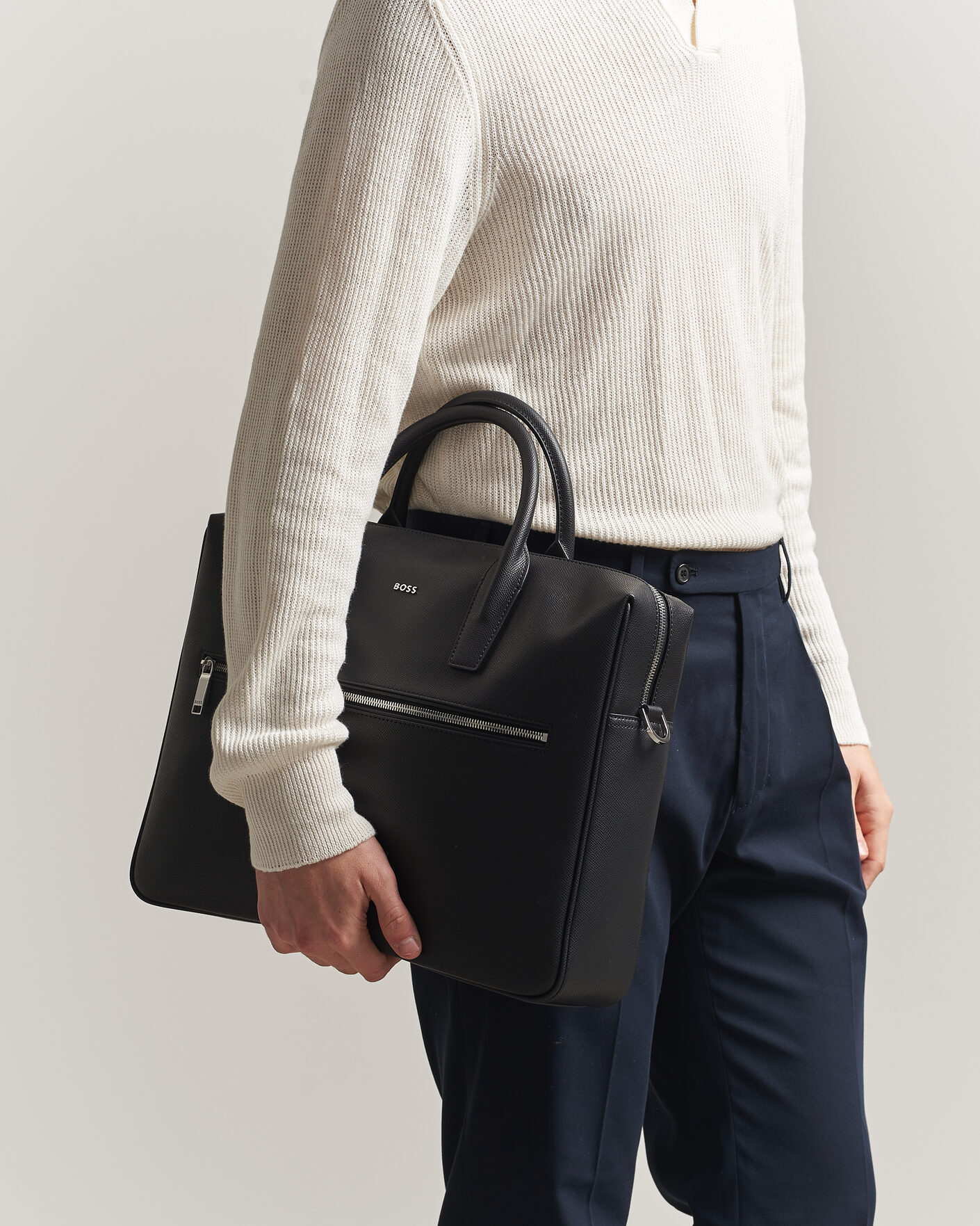 Mies | Laukut | BOSS BLACK | Daxter Leather Briefcase Black