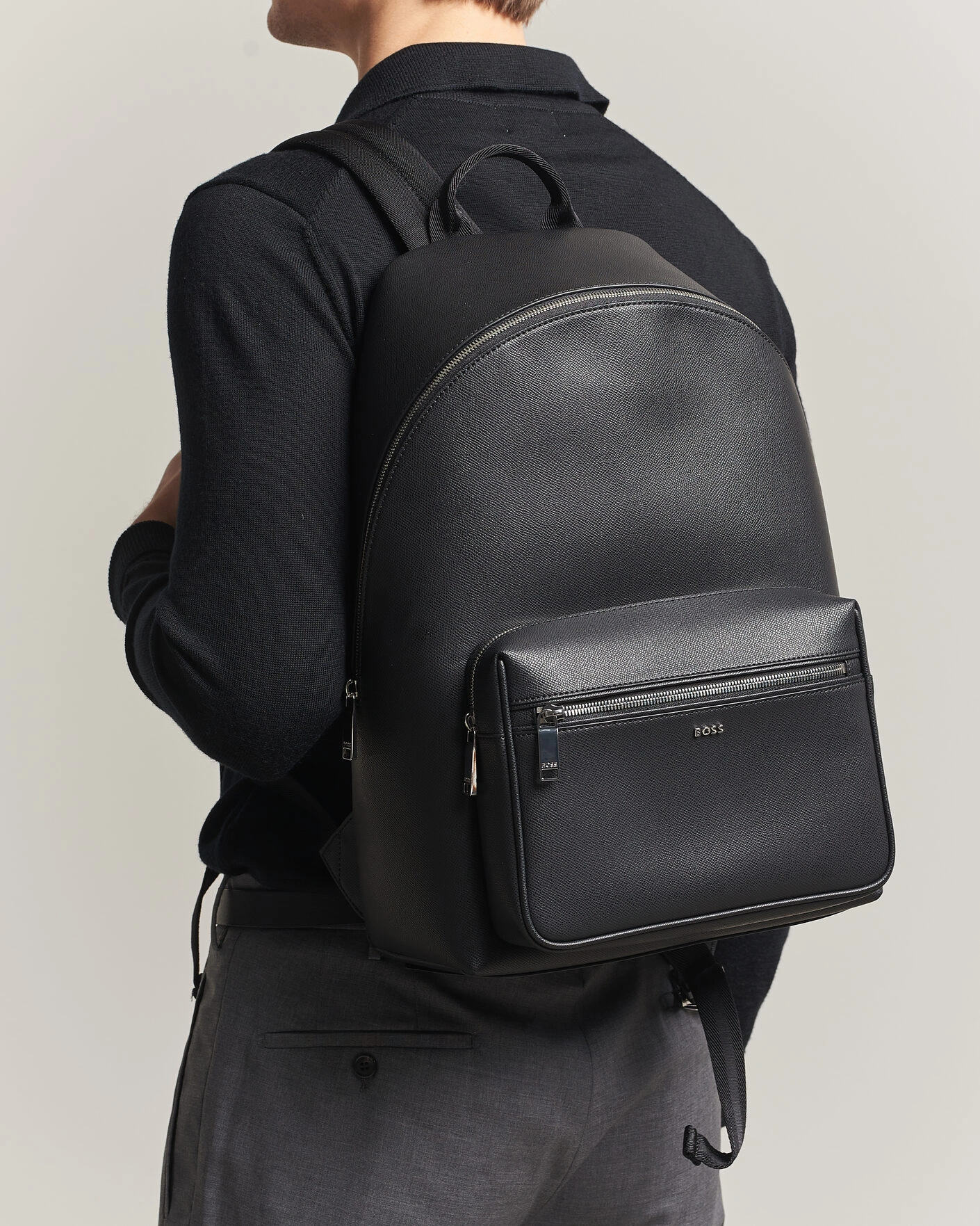 Mies | Laukut | BOSS BLACK | Daxter Leather Backpack Black