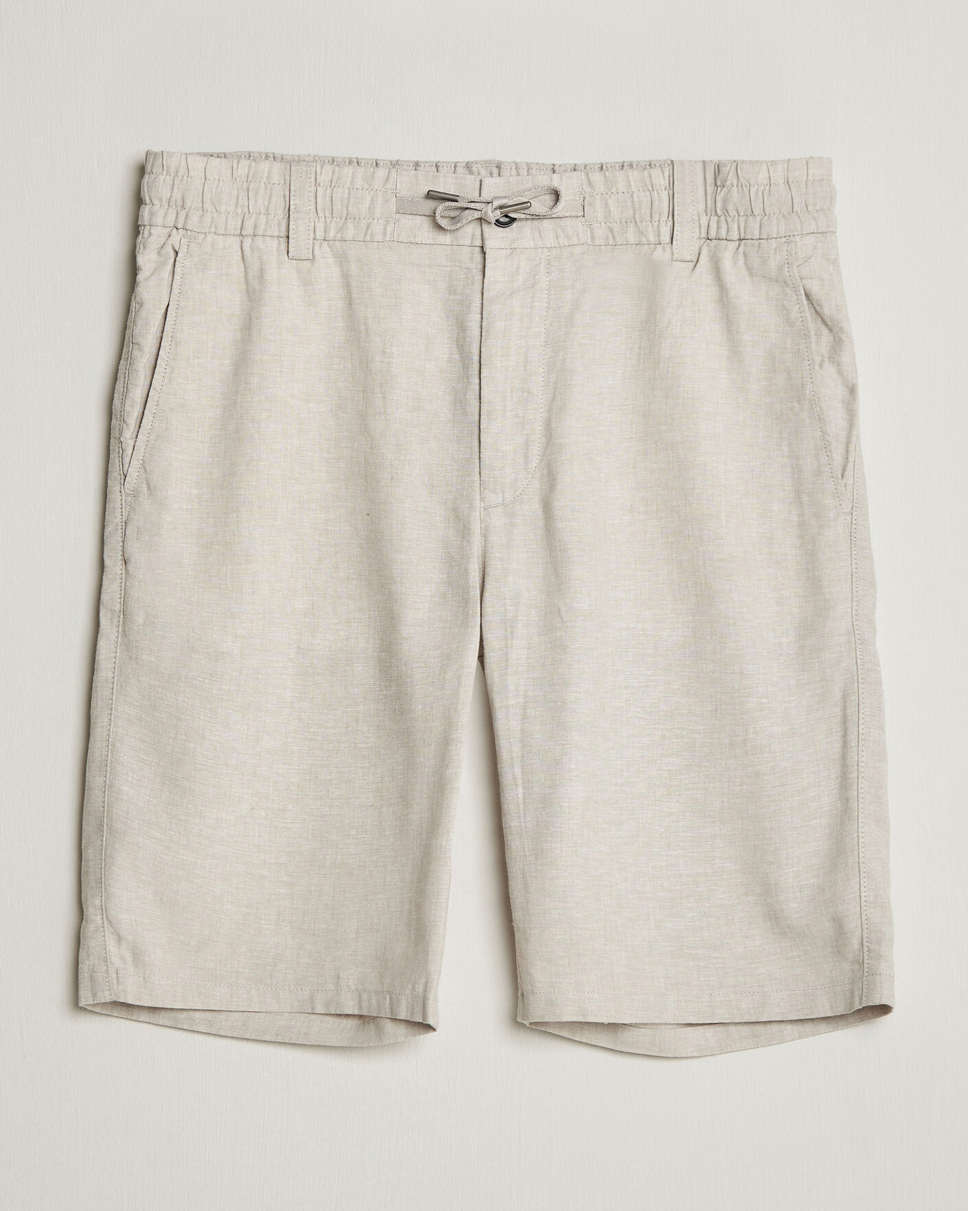 Mies | Shortsit | BOSS ORANGE | Tapered Linen Drawstring Shorts Open Grey