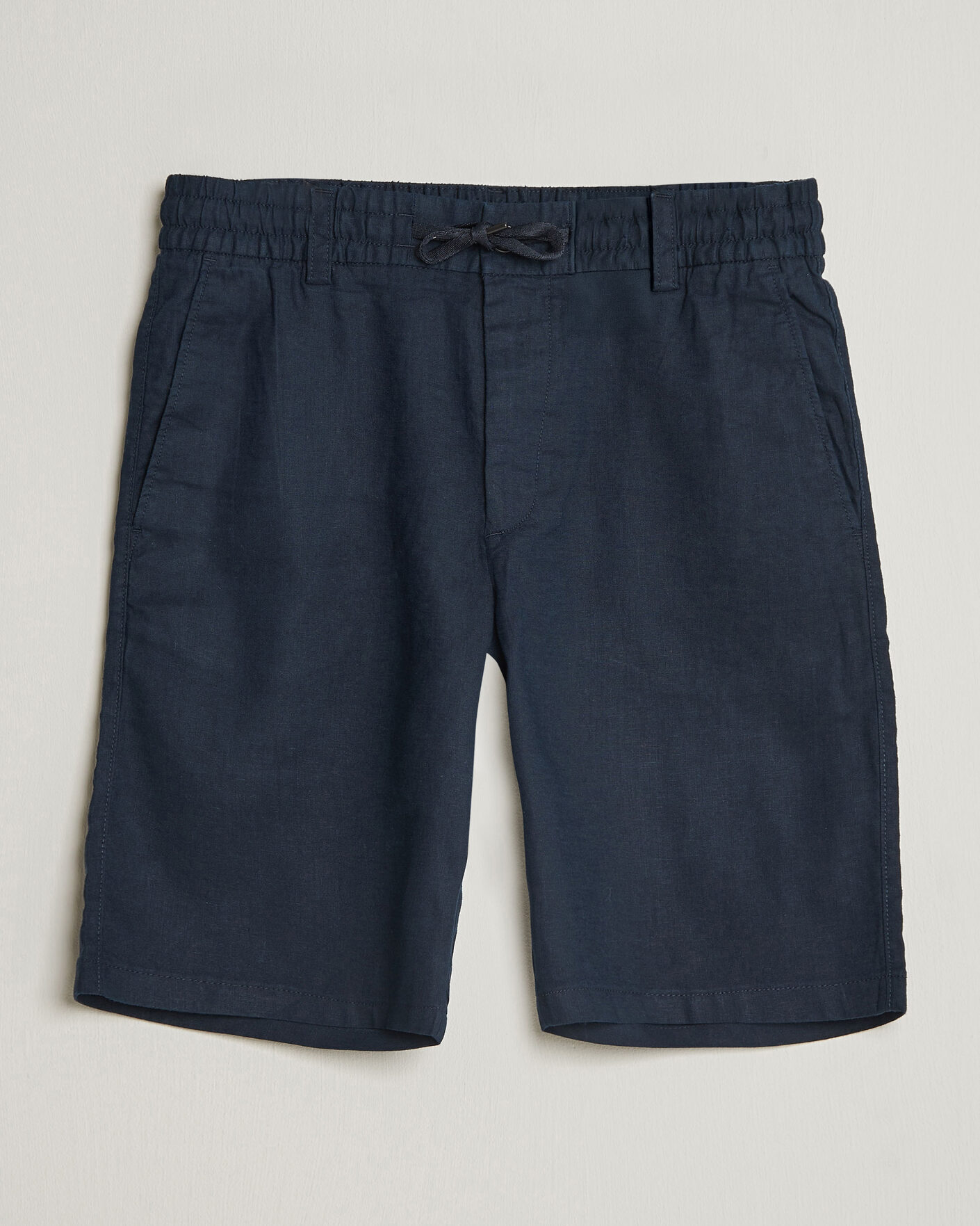 Mies | Shortsit | BOSS ORANGE | Tapered Linen Drawstring Shorts Dark Blue