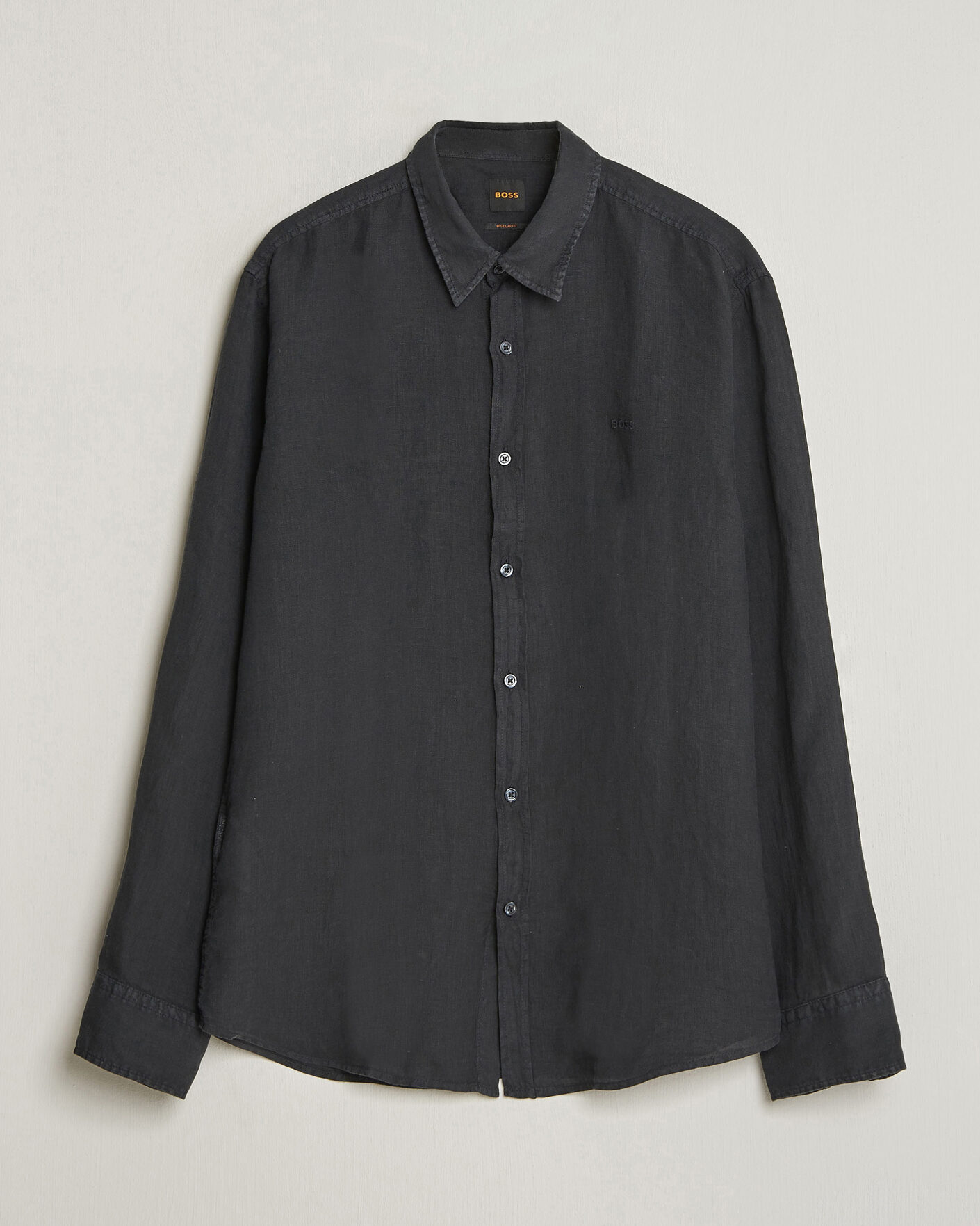 Mies | Kauluspaidat | BOSS ORANGE | Relegant Linen Shirt Black
