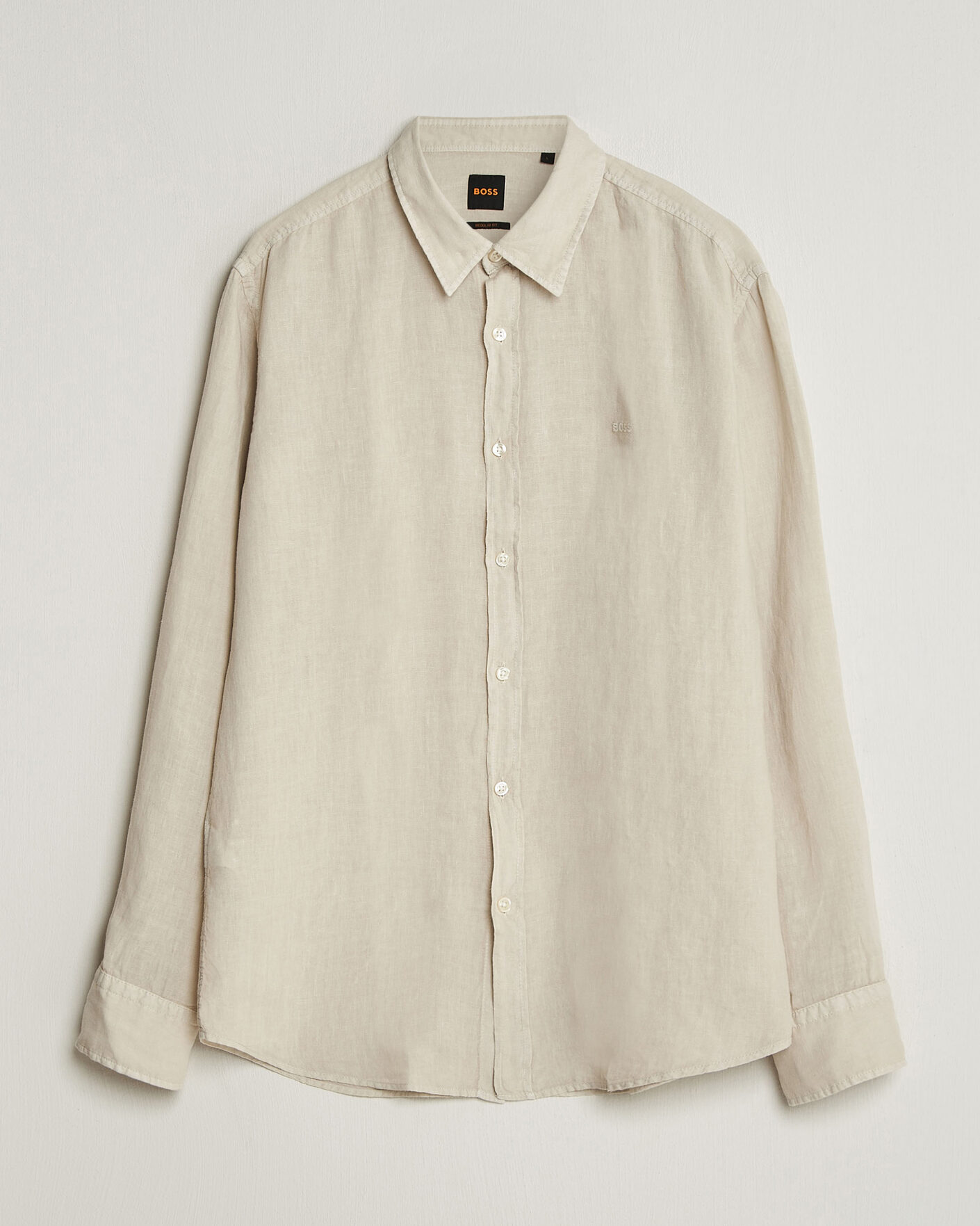 Mies | Kauluspaidat | BOSS ORANGE | Relegant Linen Shirt Light Beige