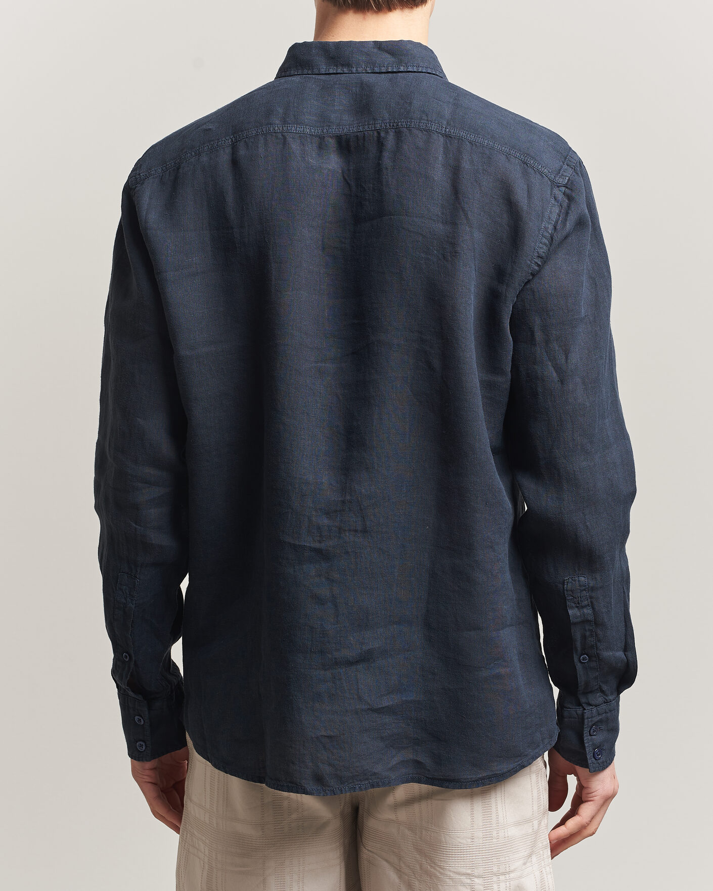 Mies | Kauluspaidat | BOSS ORANGE | Relegant Linen Shirt Dark Blue