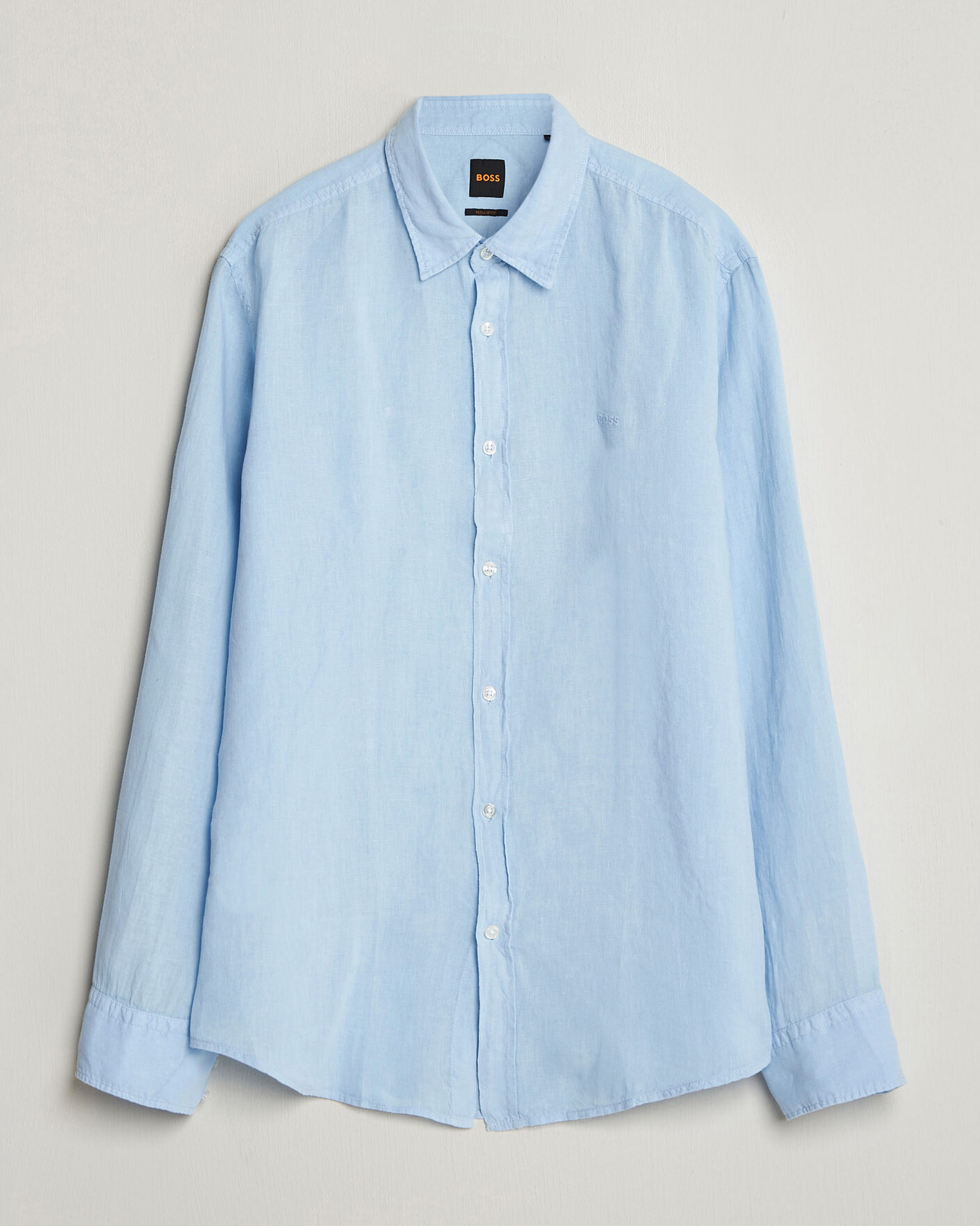 Mies | Kauluspaidat | BOSS ORANGE | Relegant Linen Shirt Light Blue