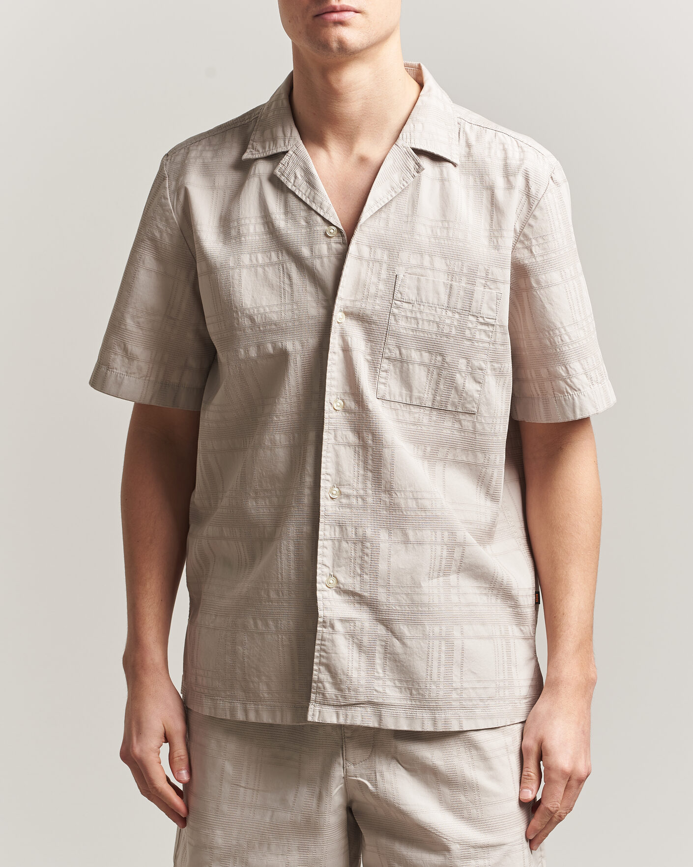 Mies | Kauluspaidat | BOSS ORANGE | Rayer Cotton Resort Shirt Beige