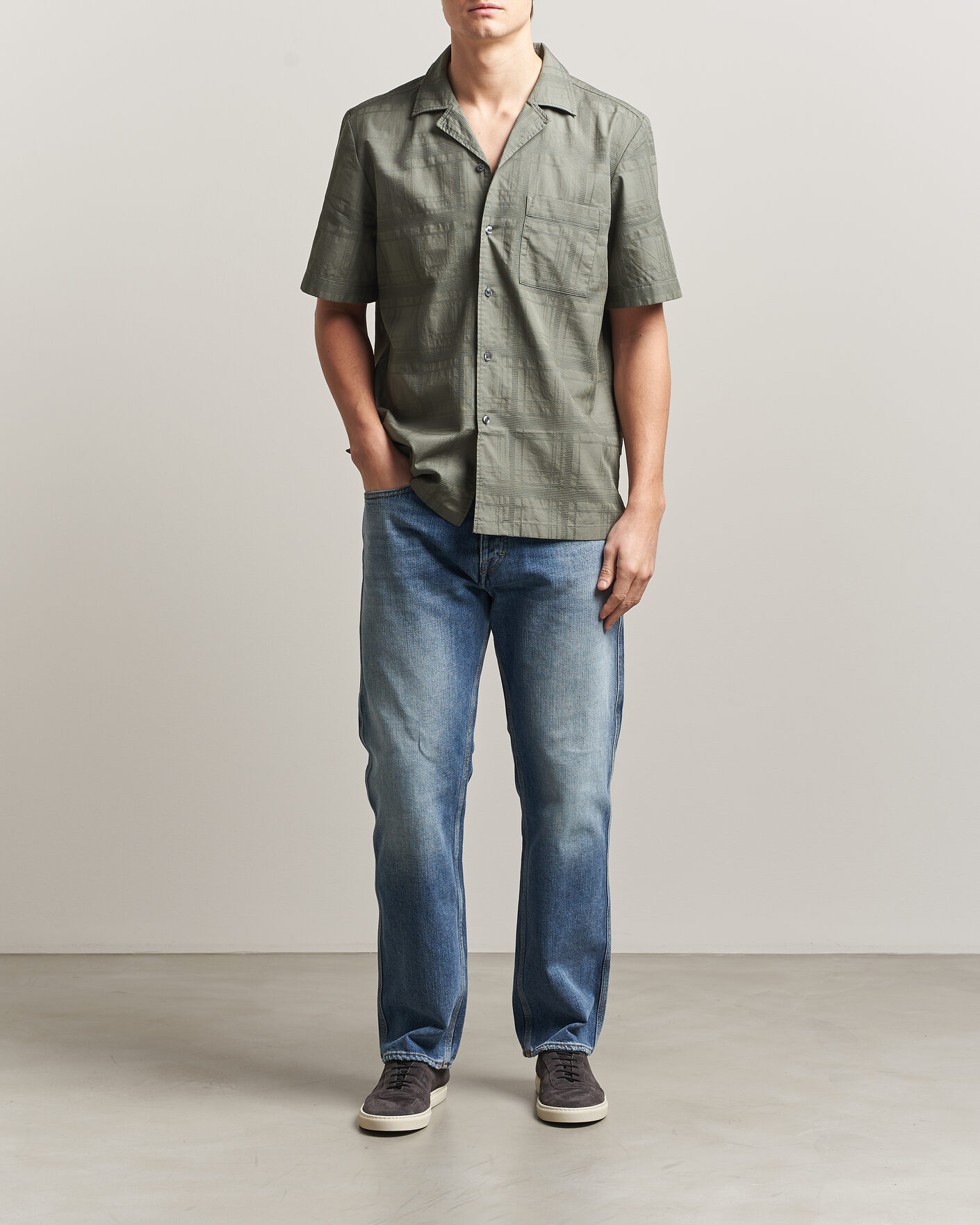 Mies | Kauluspaidat | BOSS ORANGE | Rayer Cotton Resort Shirt Open Grey