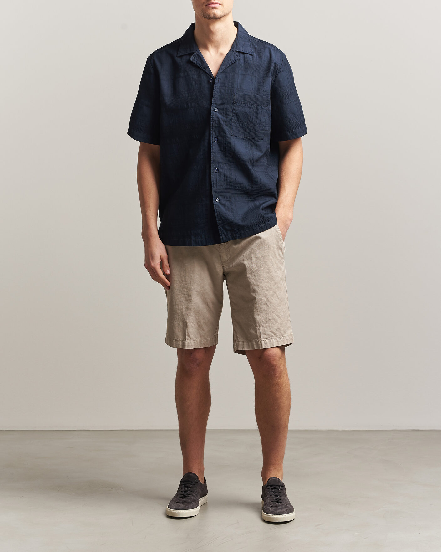 Mies | Kauluspaidat | BOSS ORANGE | Rayer Cotton Resort Shirt Dark Blue