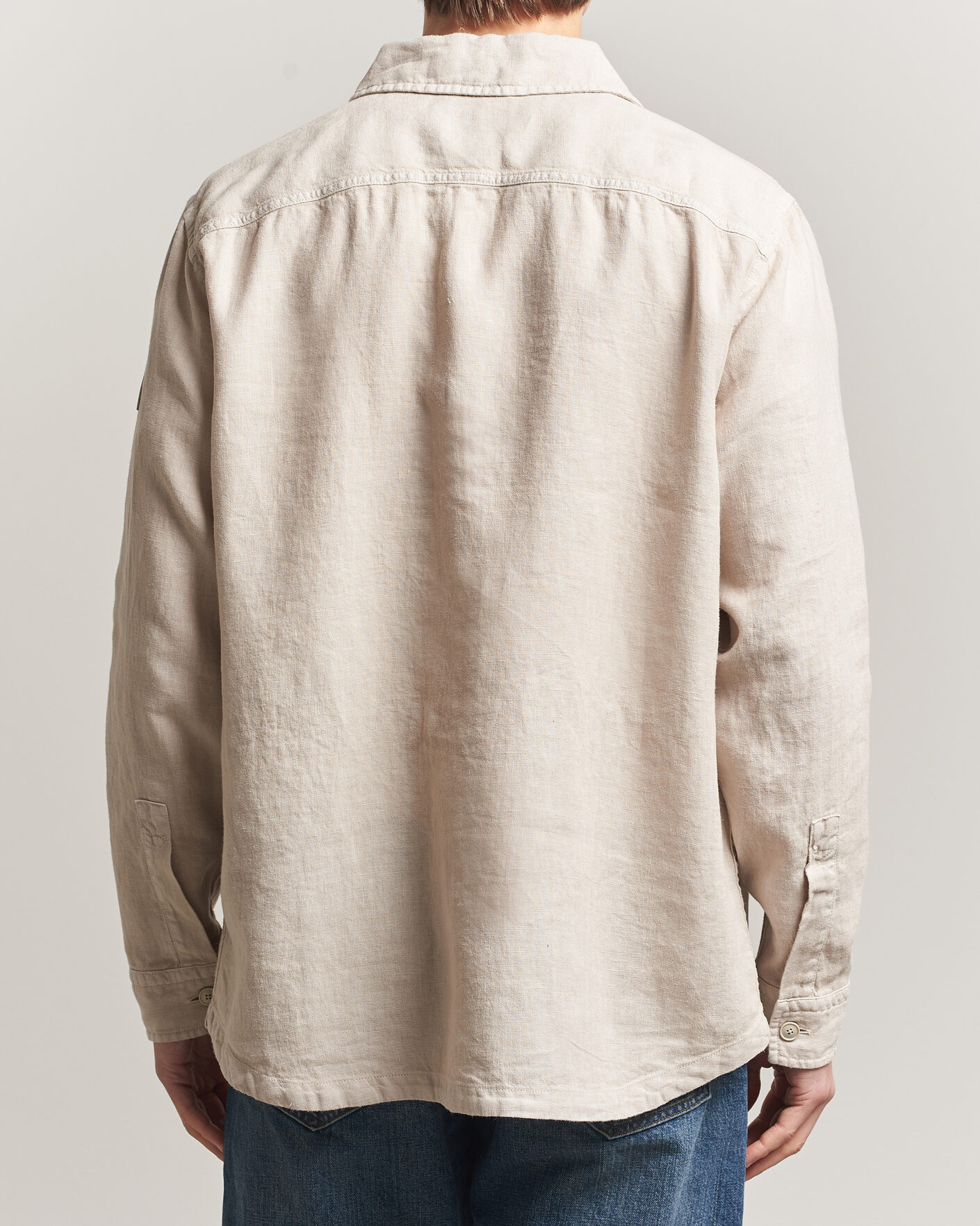 Mies | Kauluspaidat | BOSS ORANGE | Locky Linen Overshirt Beige