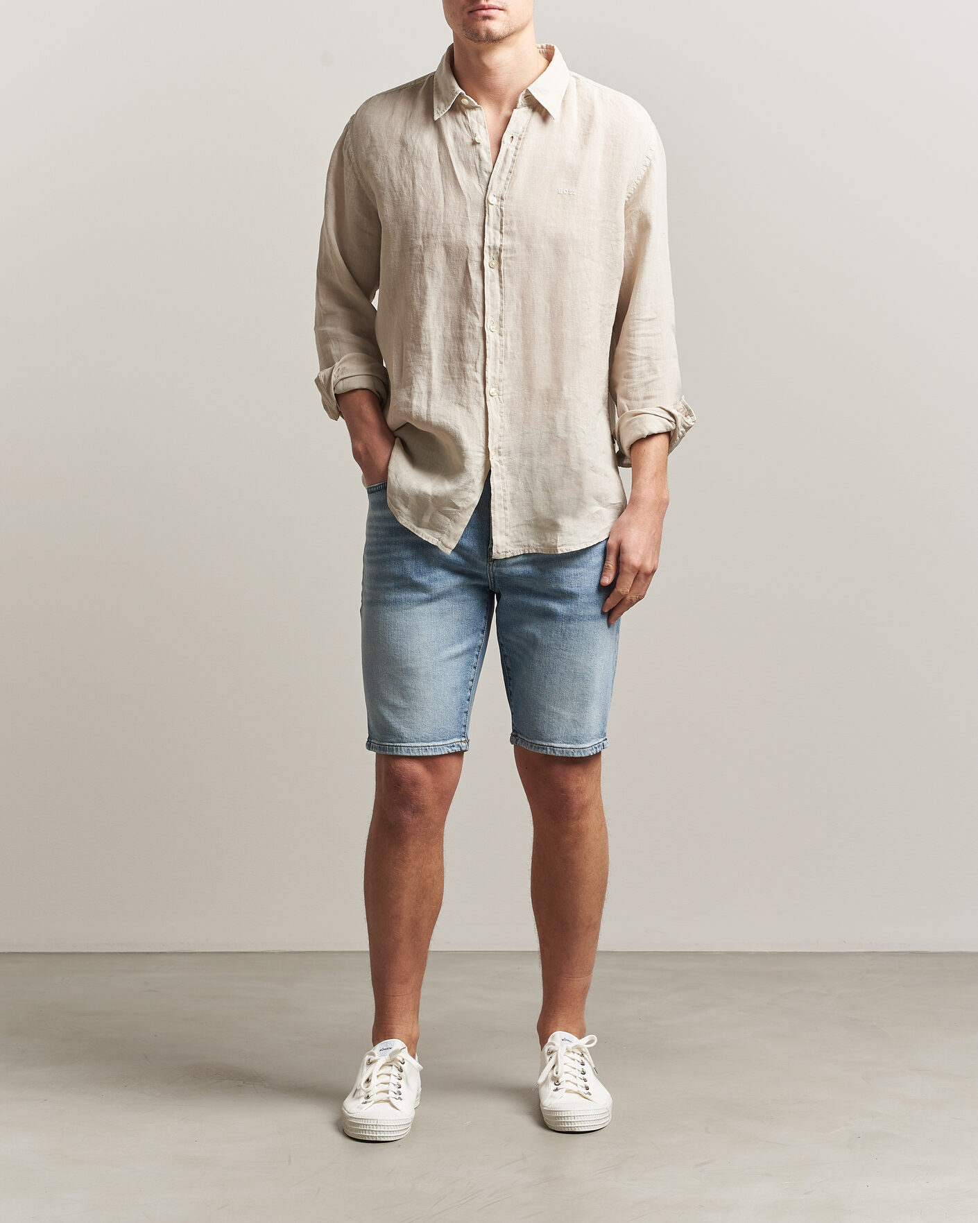 Mies | Shortsit | BOSS ORANGE | Re.Maine Denim Shorts Light Blue