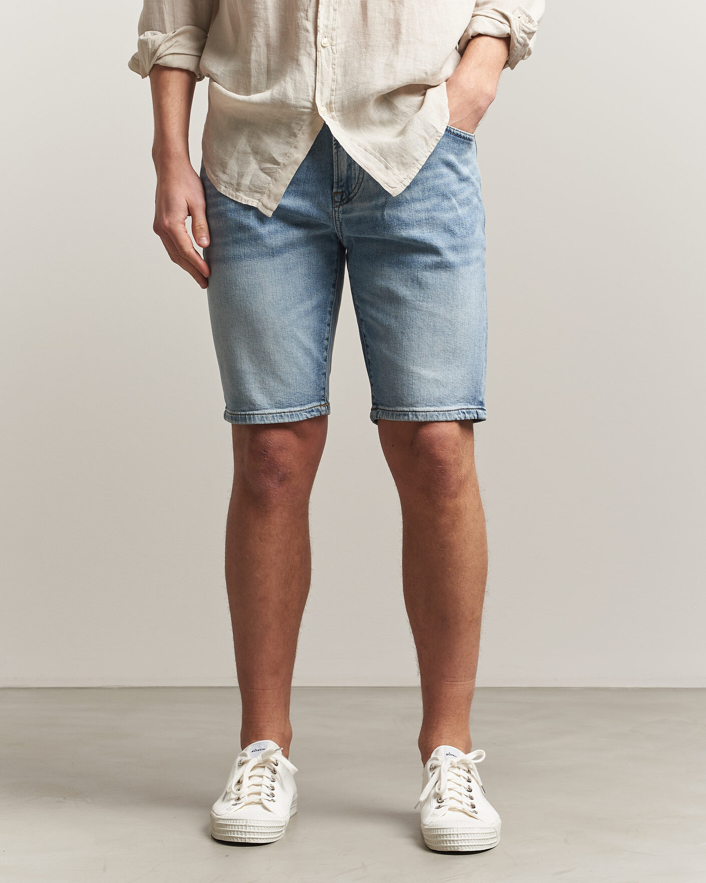 Mies | Shortsit | BOSS ORANGE | Re.Maine Denim Shorts Light Blue