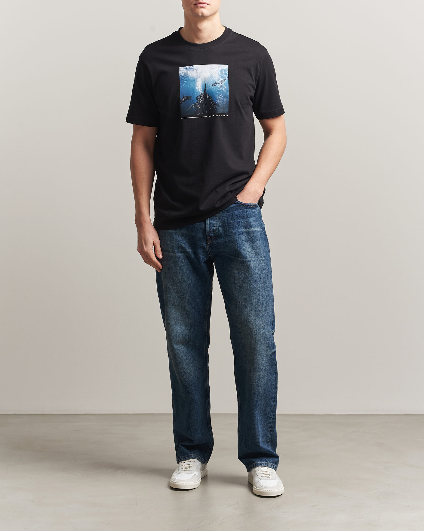 Mies | T-paidat | BOSS ORANGE | Creature Printed Crew Neck T-Shirt Black