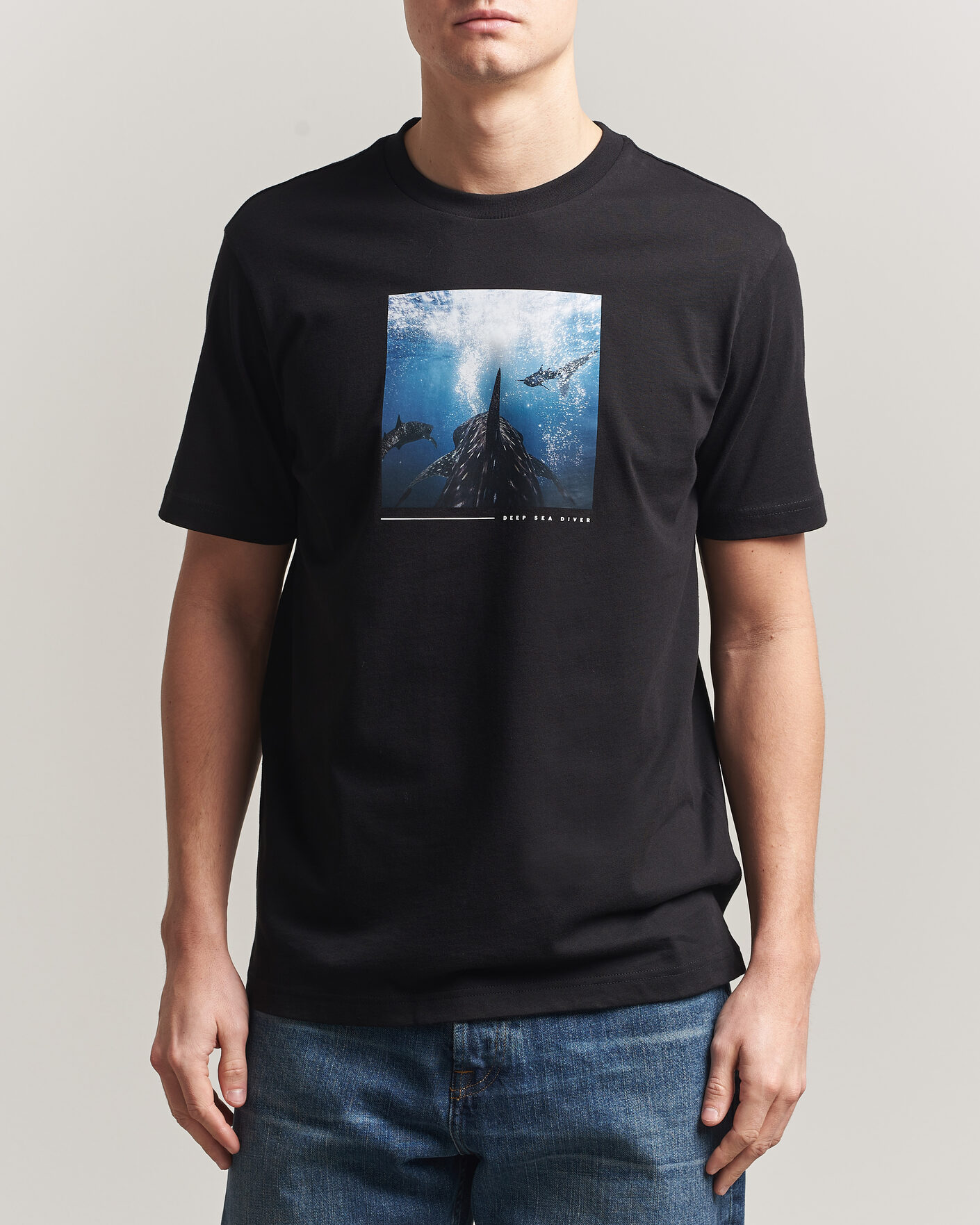 Mies | T-paidat | BOSS ORANGE | Creature Printed Crew Neck T-Shirt Black