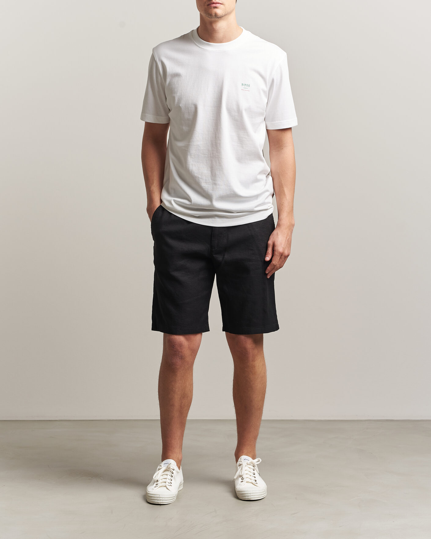 Mies | T-paidat | BOSS ORANGE | Groove Printed Crew Neck T-Shirt White