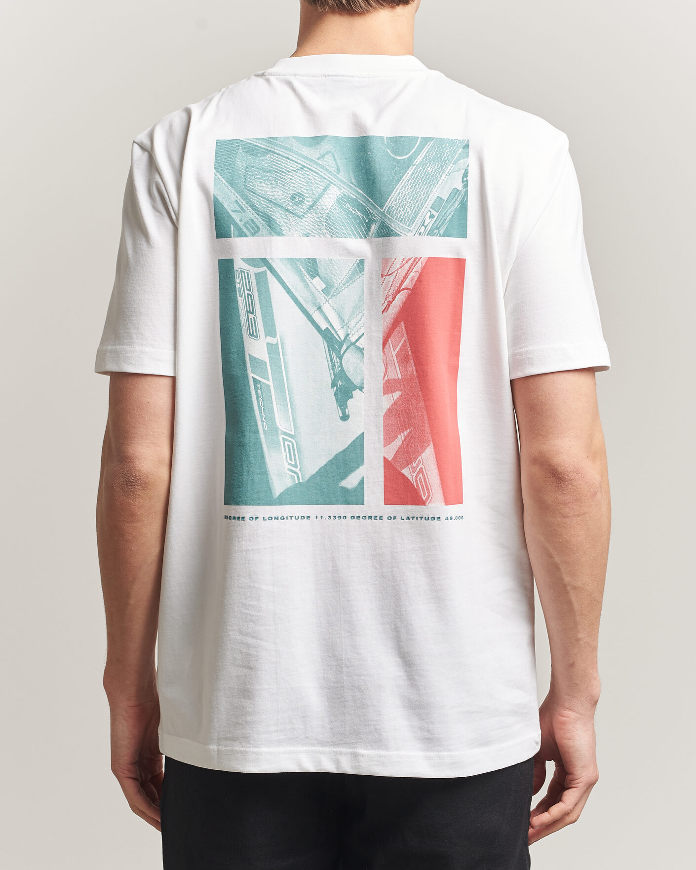 Mies | T-paidat | BOSS ORANGE | Groove Printed Crew Neck T-Shirt White