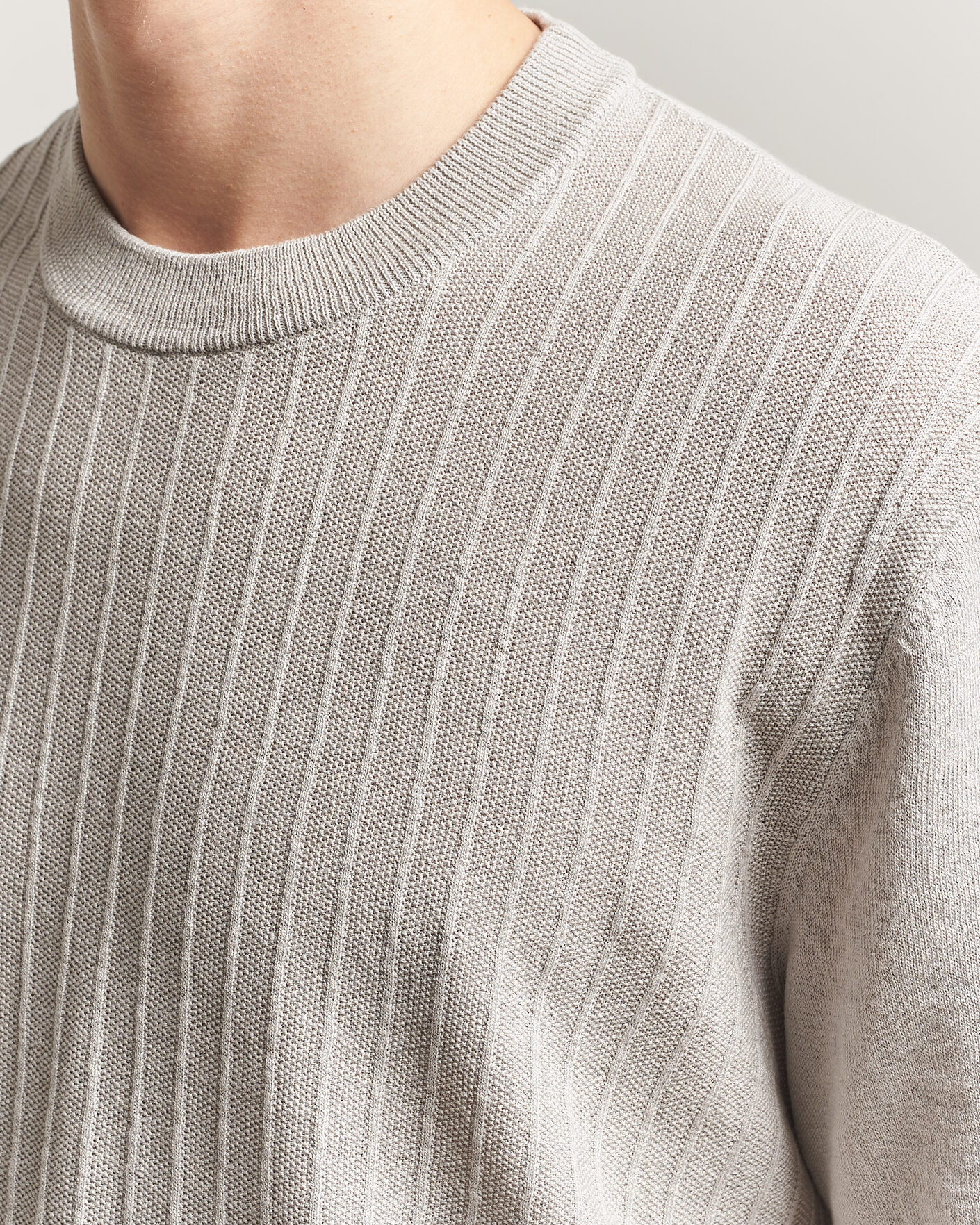 Mies | T-paidat | BOSS ORANGE | Kajordino Linen/Cotton Knitted T-Shirt Beige