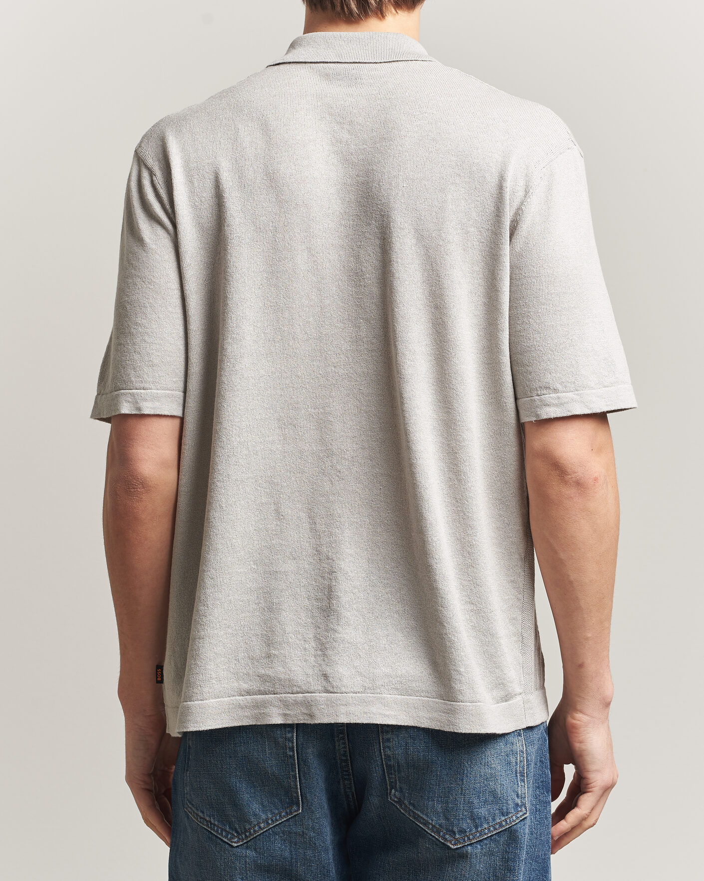 Mies | Kauluspaidat | BOSS ORANGE | Amicino Linen/Cotton Knitted Shirt Beige