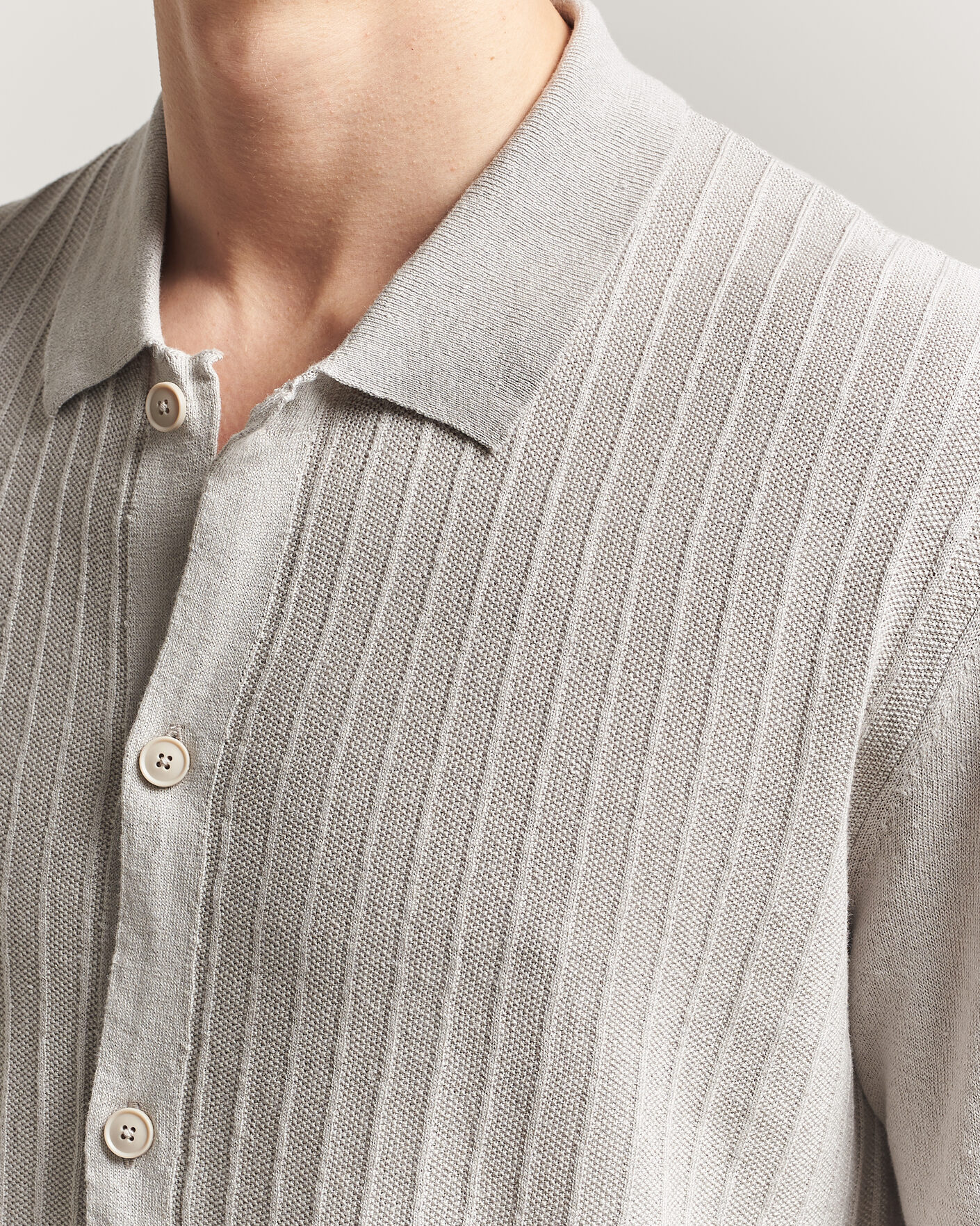 Mies | Kauluspaidat | BOSS ORANGE | Amicino Linen/Cotton Knitted Shirt Beige