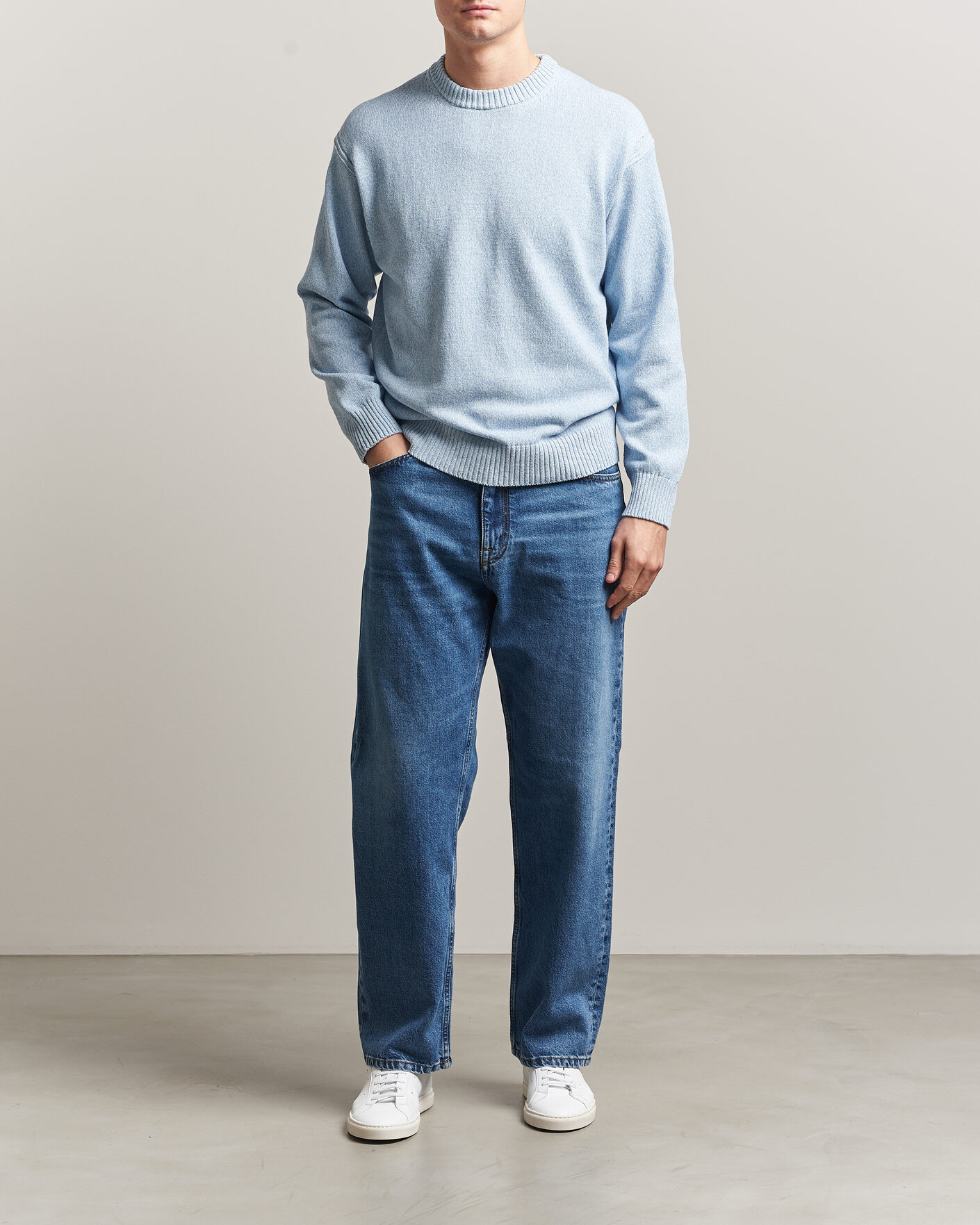 Mies | Puserot | BOSS ORANGE | Kerlino Knitted Sweater Light Blue