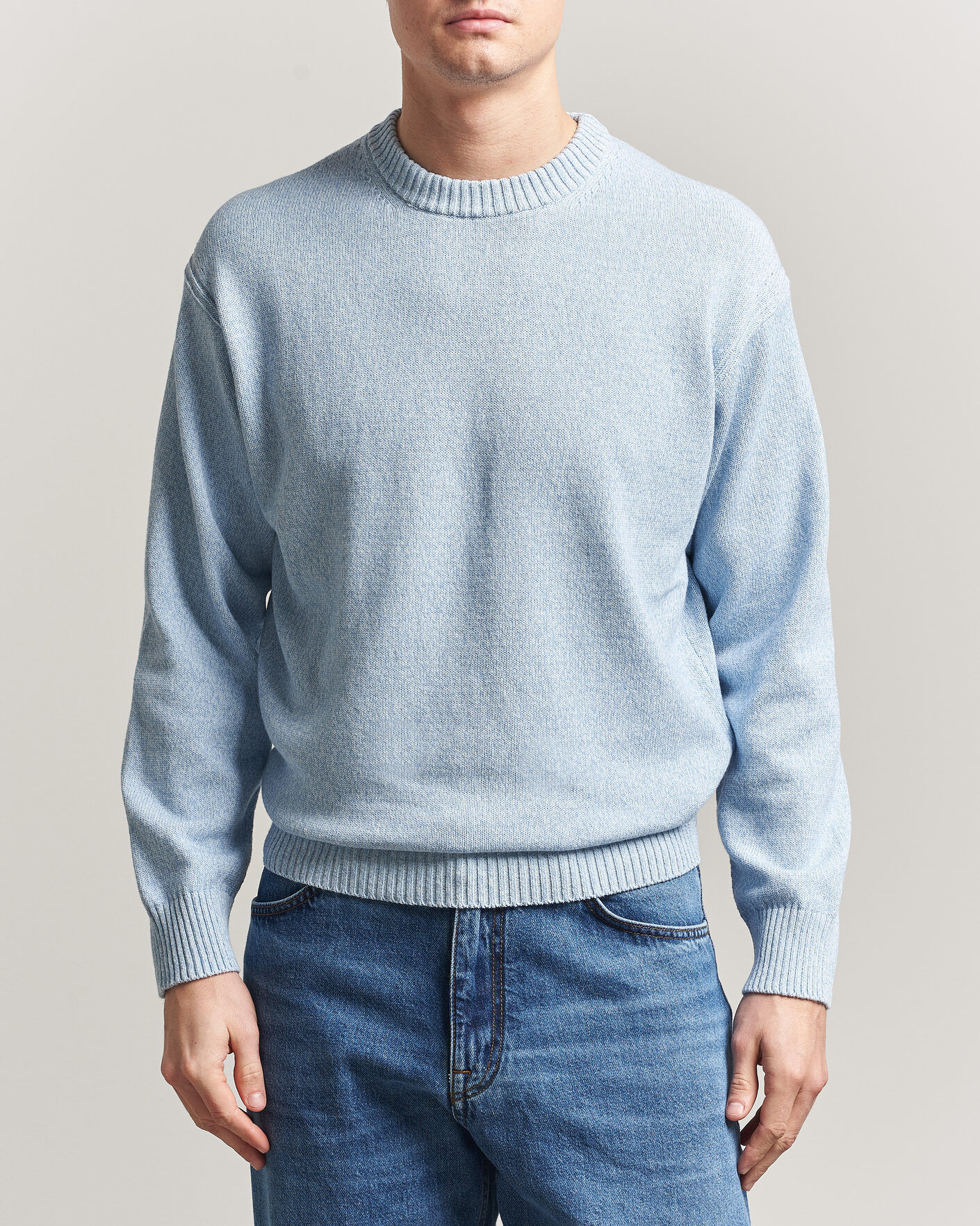 Mies | Puserot | BOSS ORANGE | Kerlino Knitted Sweater Light Blue