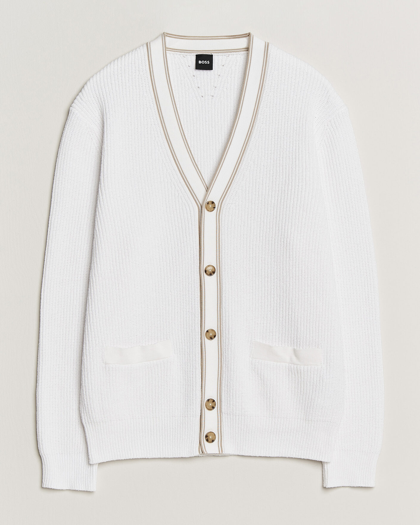 Mies | Puserot | BOSS BLACK | Napoli Knitted Cardigan White